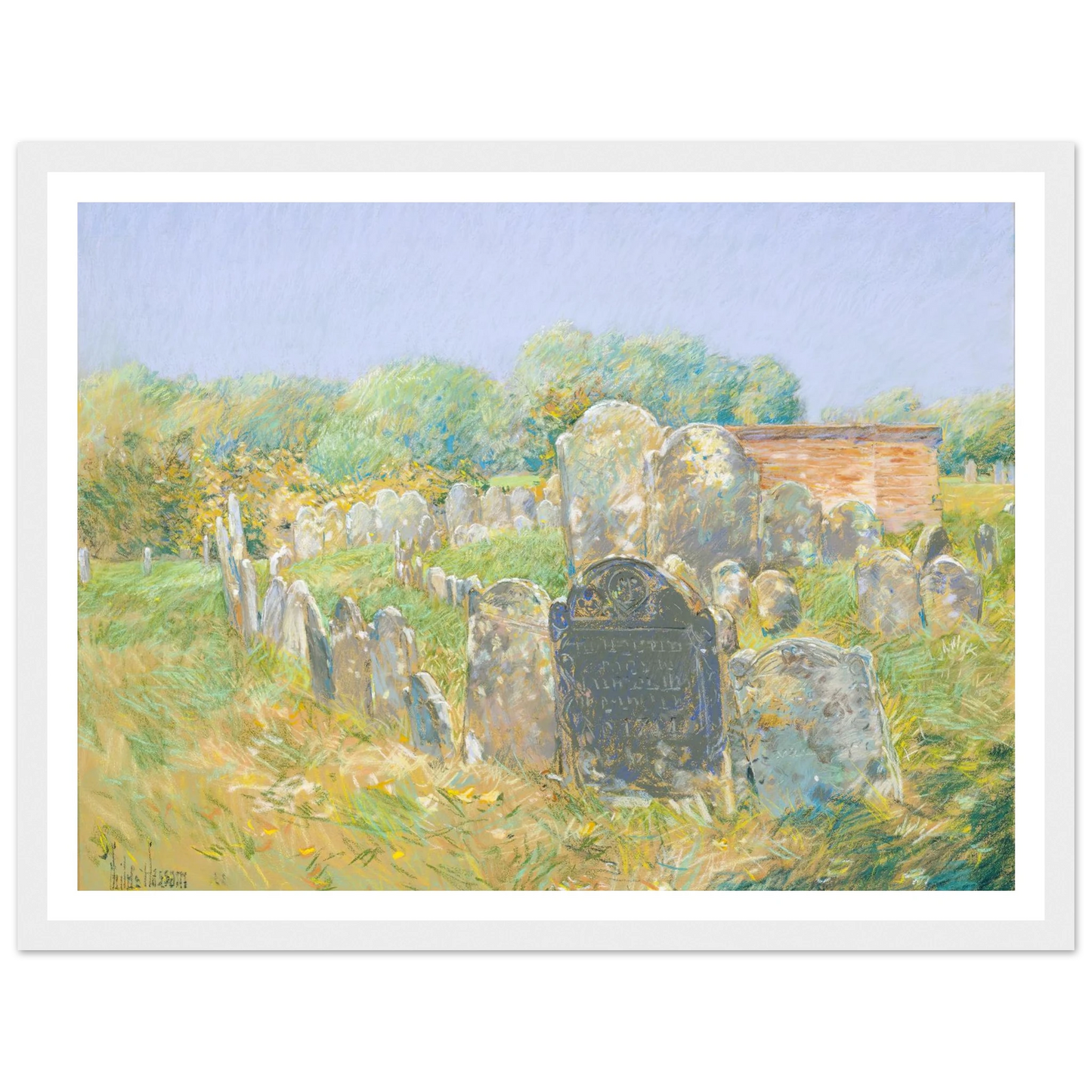 Colonial Graveyard at Lexington (ca. 1891) Art Print | Childe Hassam-Quipham Collections
