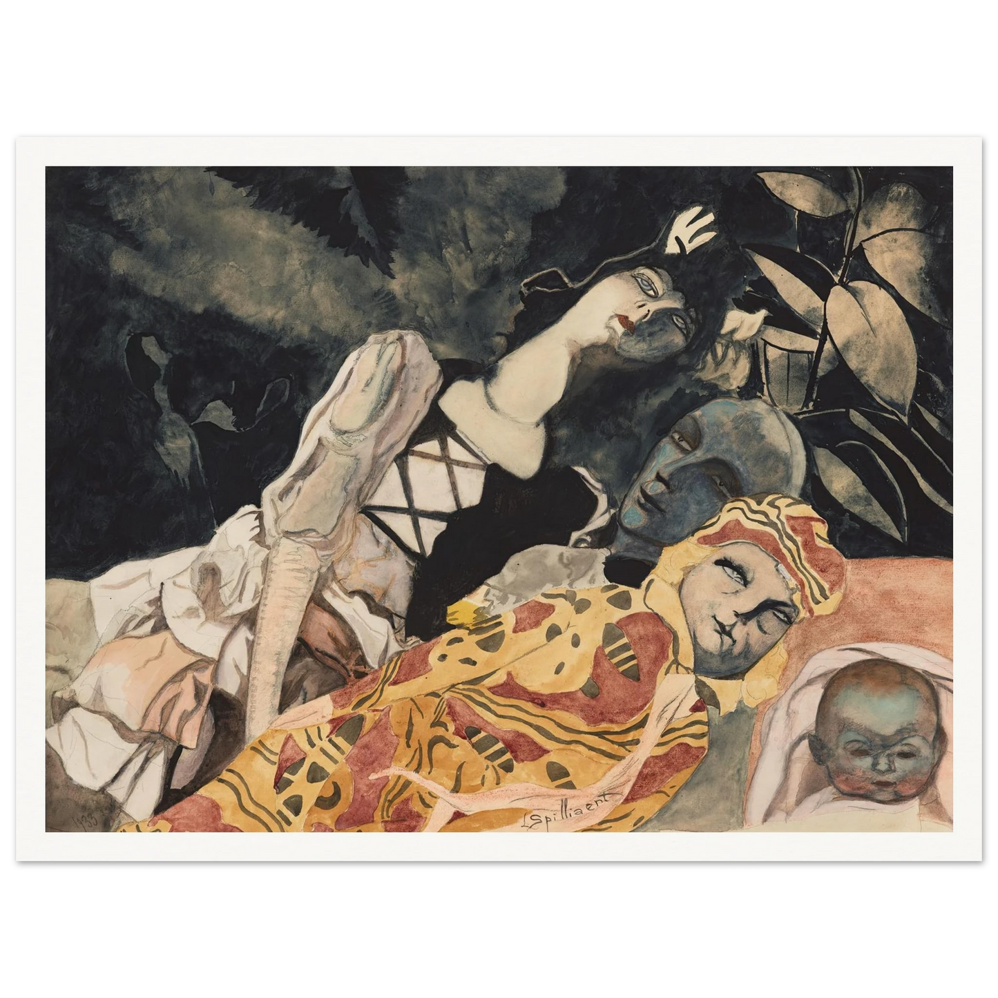 Poppen. Drie generaties (1933) Art Print | Leon Spilliaert-Quipham Collections