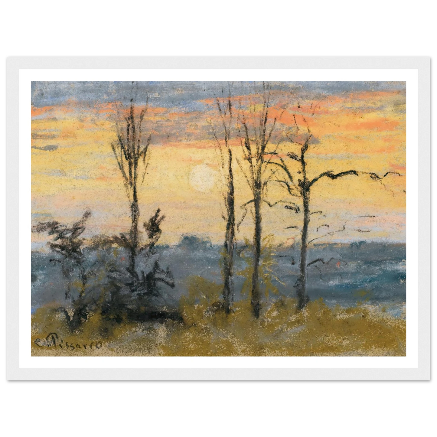 Coucher De Soleil Art Print | Camille Pissarro-Quipham Collections