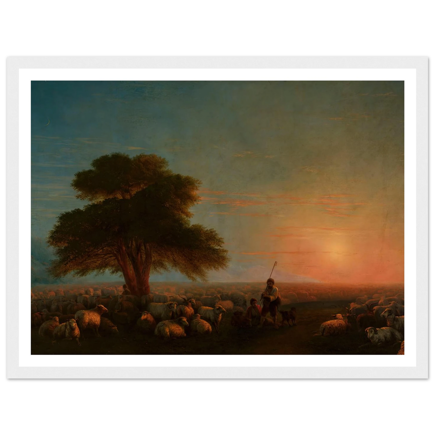 Shepherds with a flock of sheep (1872) Art Print | Ivan Konstantinovich Aivazovsky-Quipham Collections