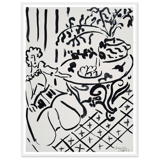 Fille assise à table (1947) Art Print | Henri Matisse-Quipham Collections