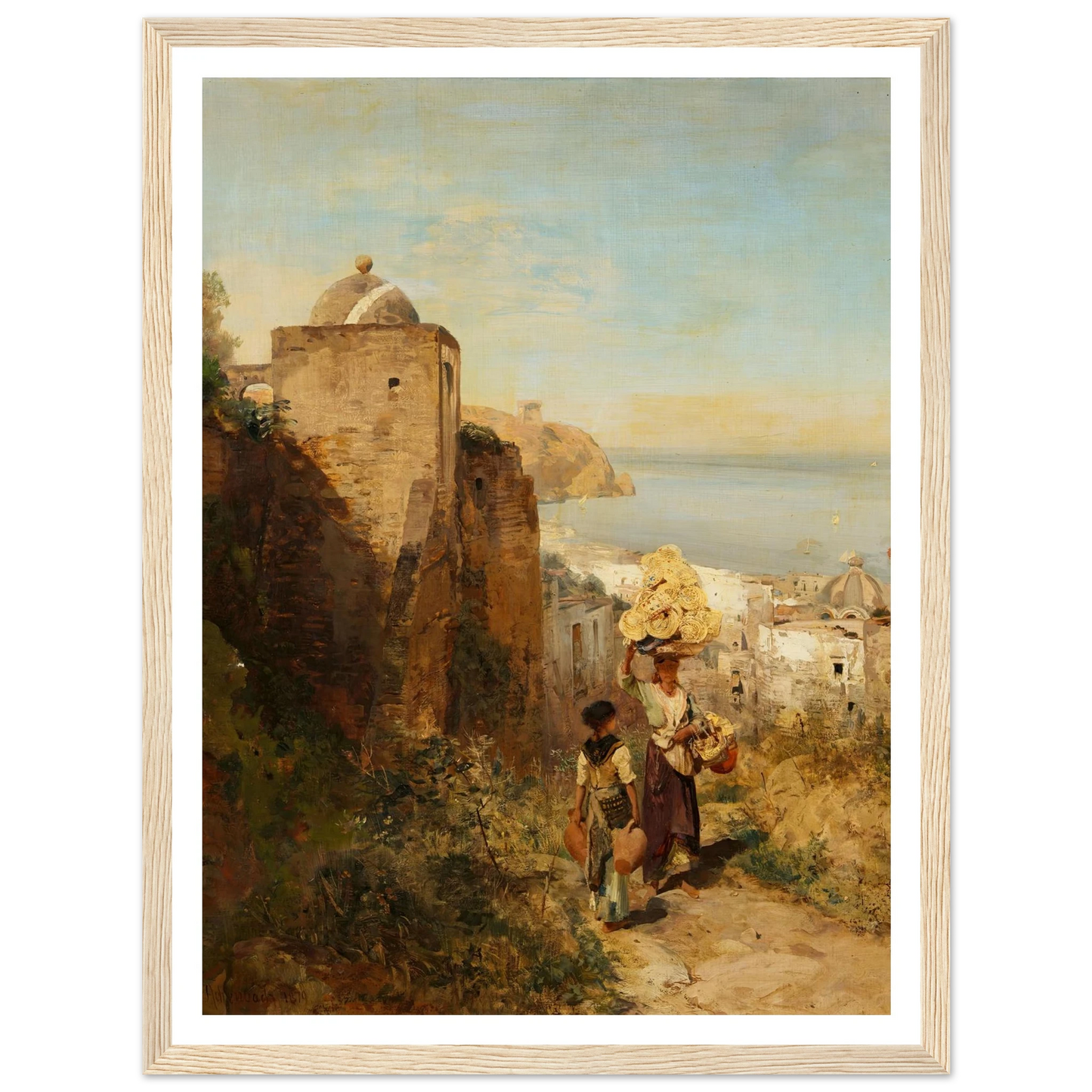 Küstenlandschaft bei Neapel (1879) Art Print | Oswald Achenbach-Quipham Collections