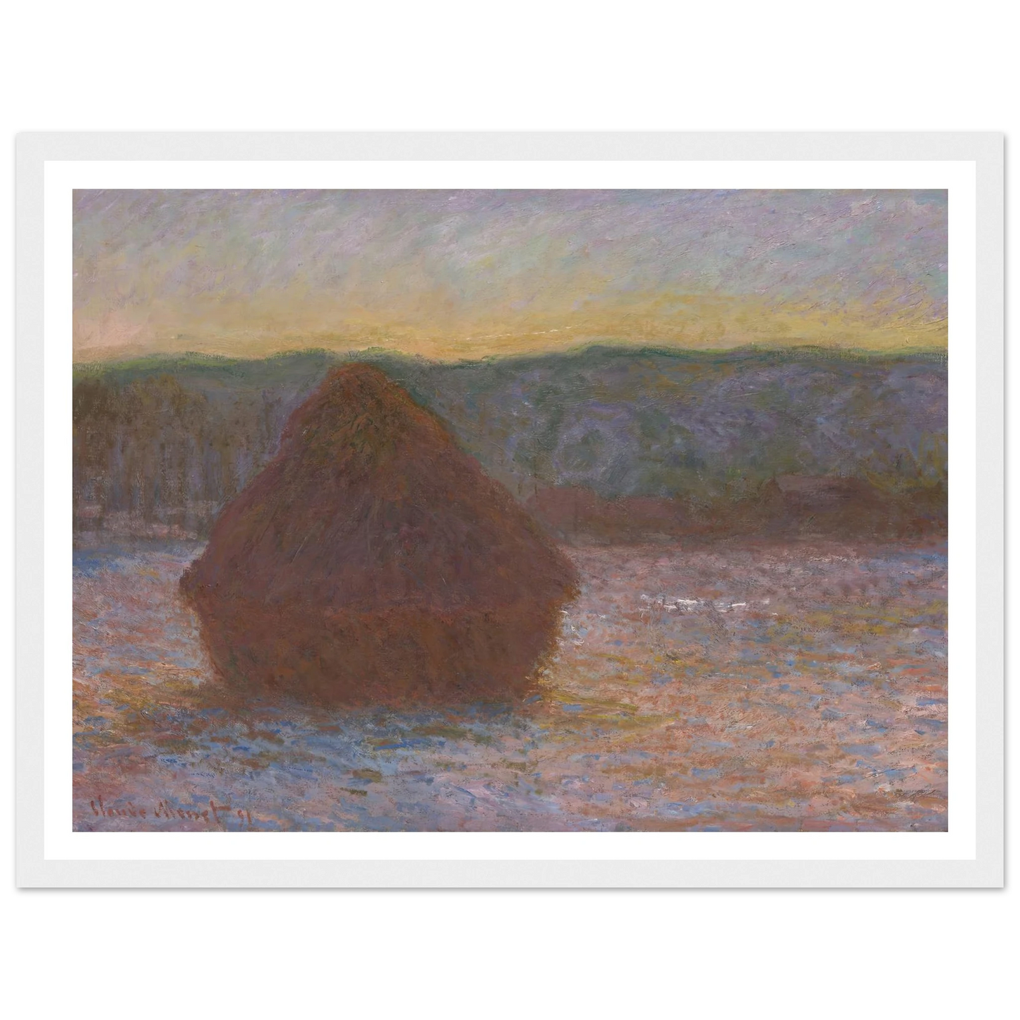 Stack of Wheat (Thaw, Sunset) (1890-91) Art Print | Claude Monet-Quipham Collections