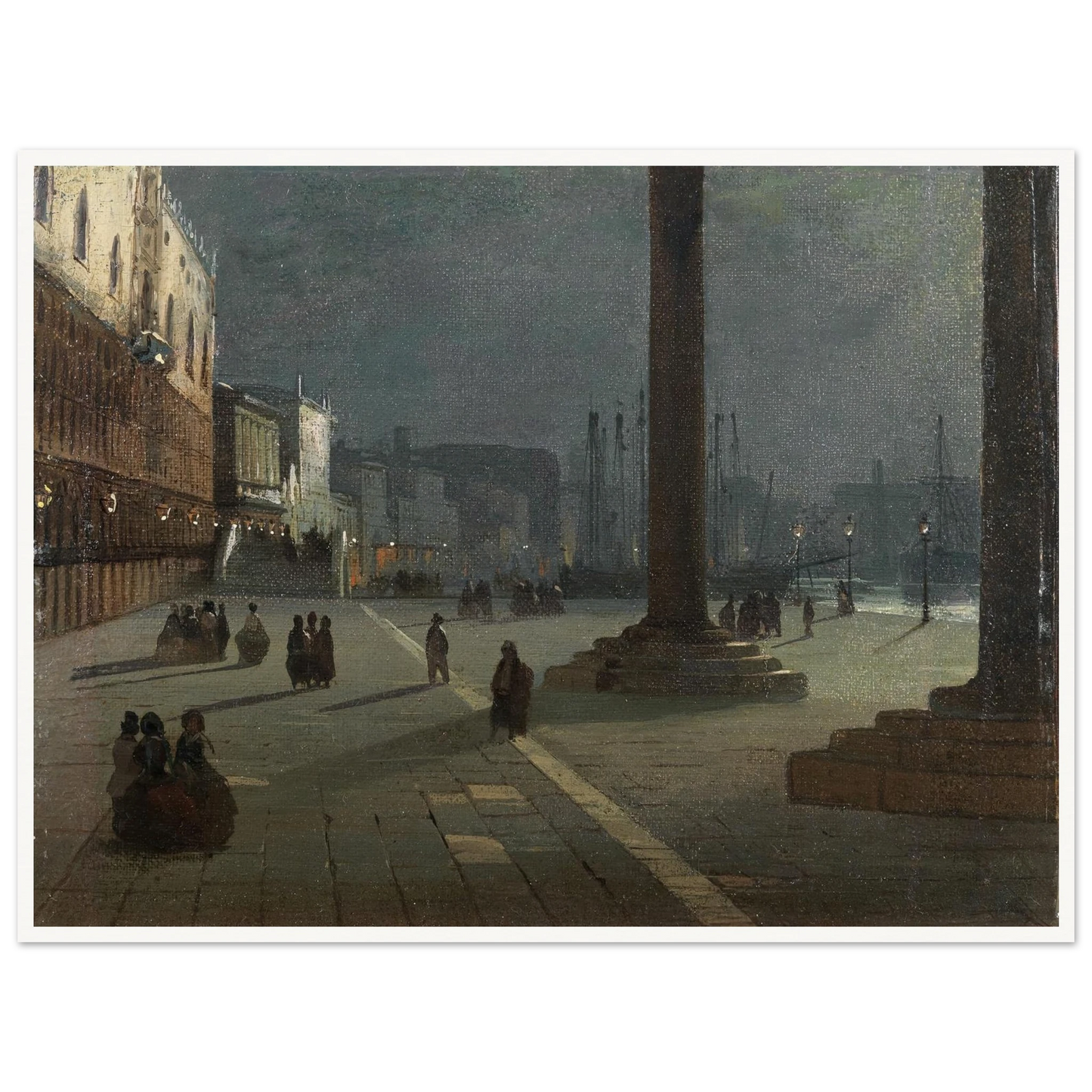Venezia Molo di San Marco Art Print | Ippolito Caffi-Quipham Collections