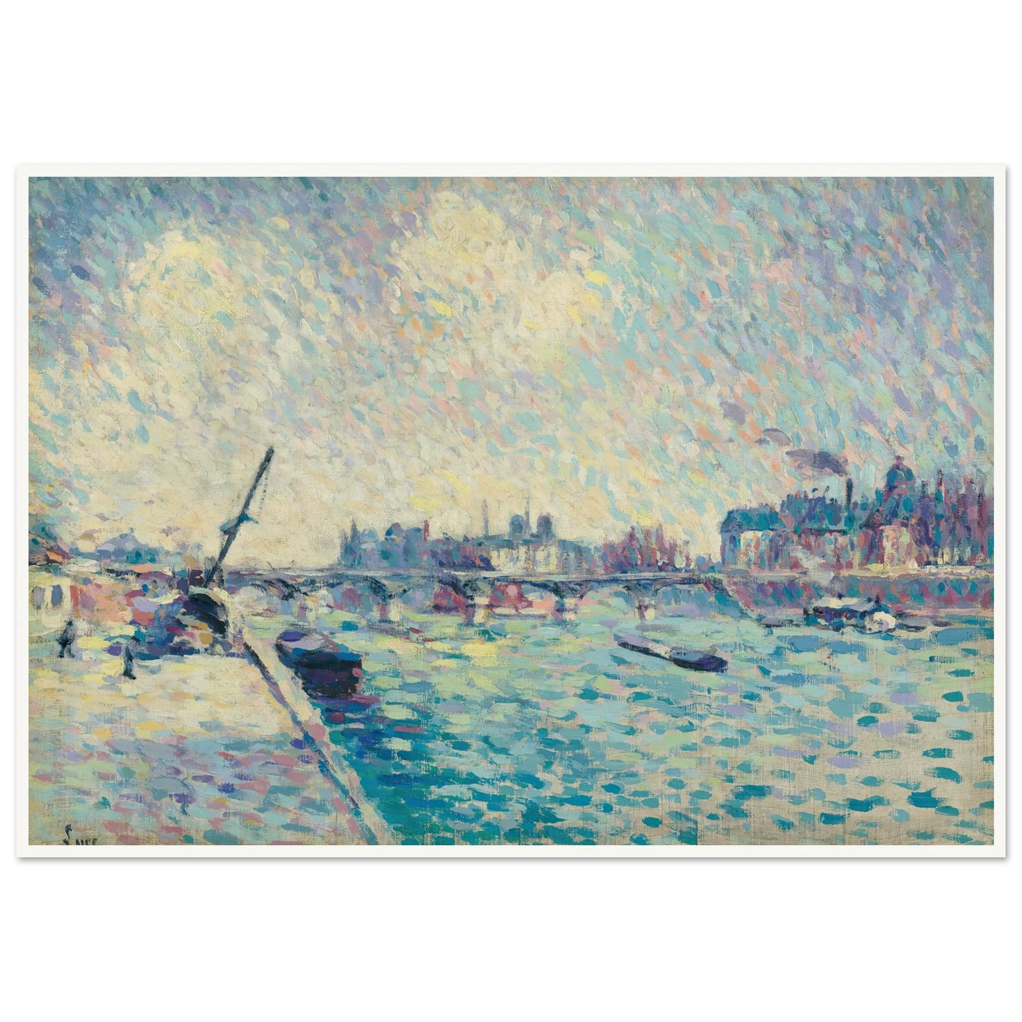 Paris, la Seine, Notre-Dame au loin (1898) Art Print | Maximilien Luce-Quipham Collections
