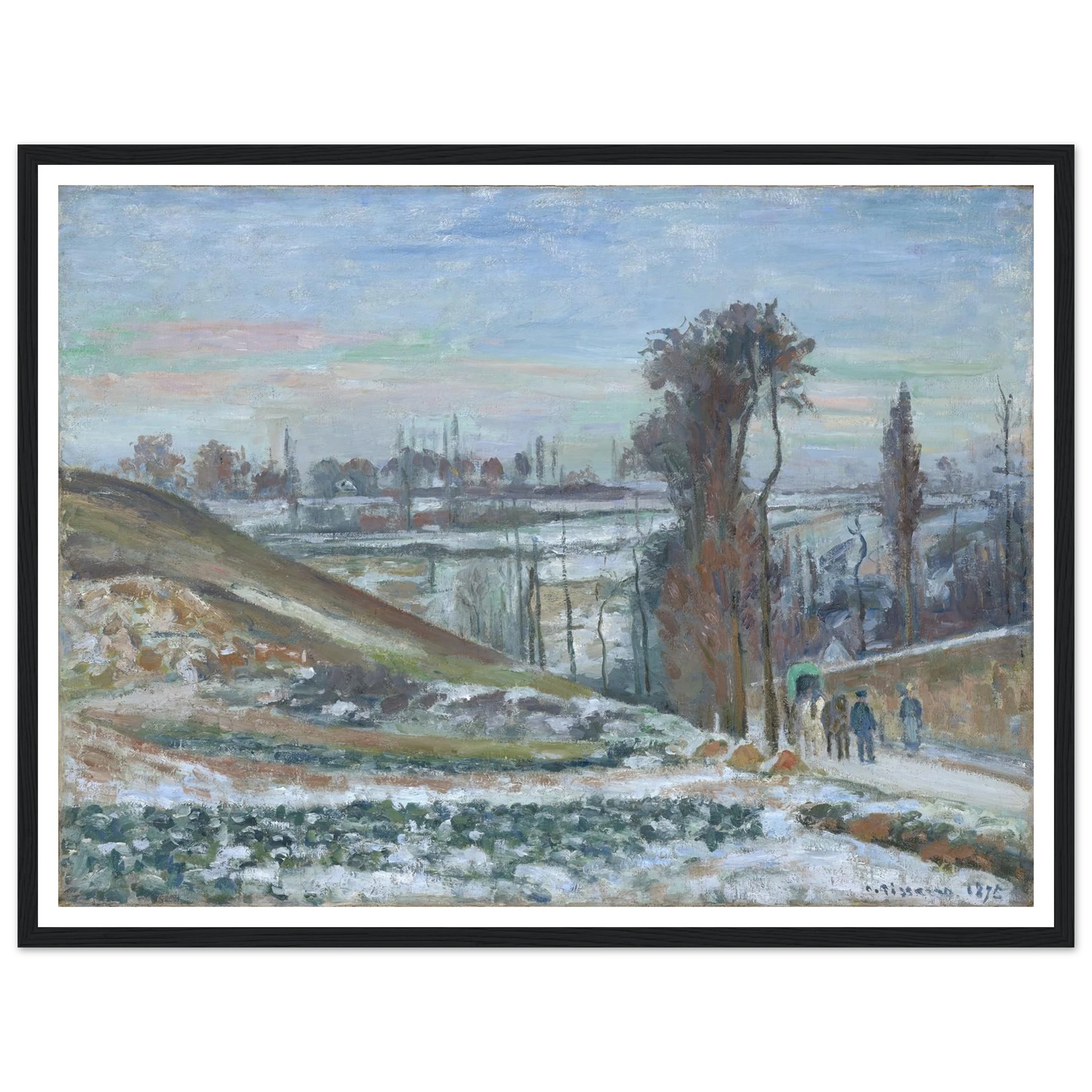Snowy Landscape near l’Hermitage (1875) Art Print | Camille Pissarro-Quipham Collections