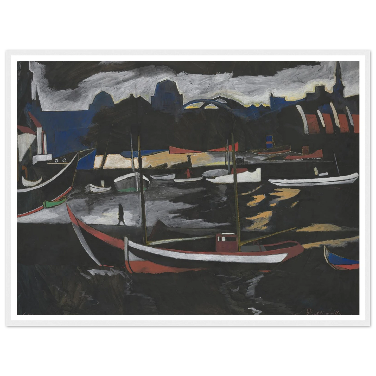 Handelsdokken te Oostende (1924) Art Print | Leon Spilliaert-Quipham Collections