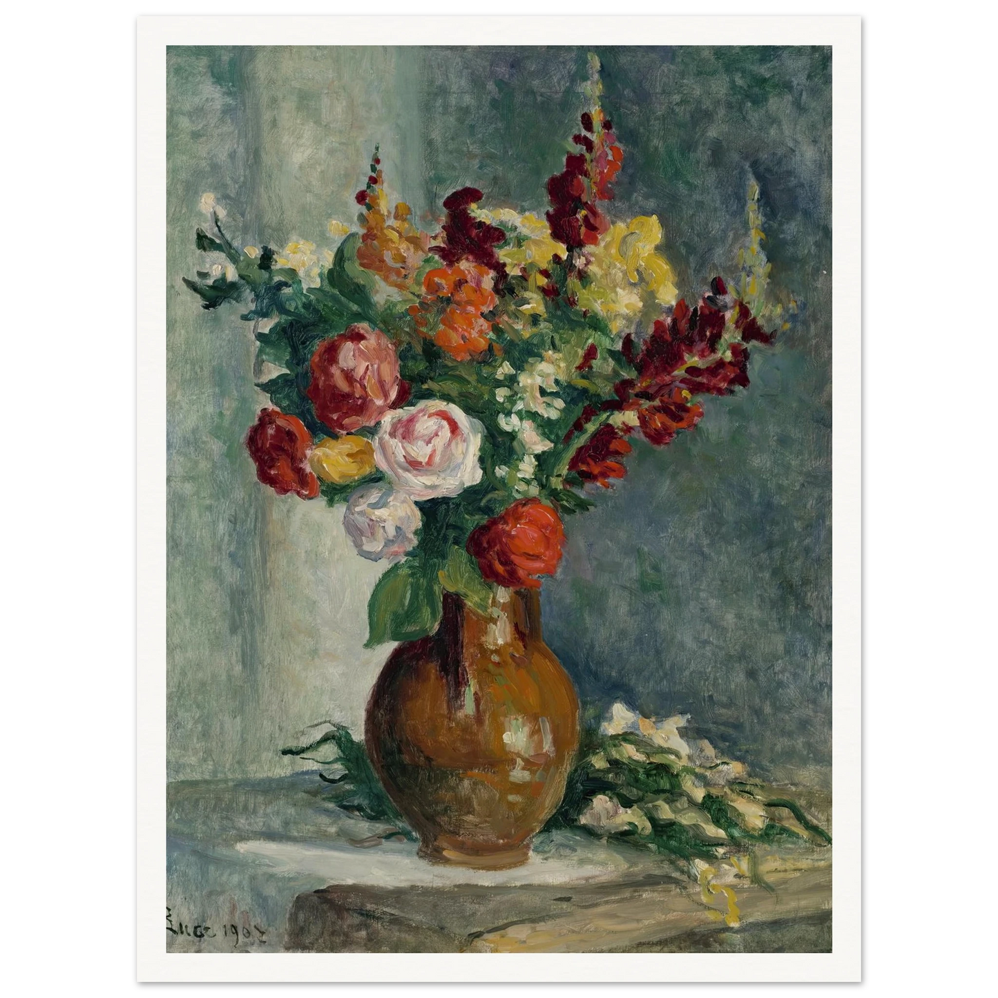 Vase de fleurs (1907) Art Print | Maximilien Luce-Quipham Collections