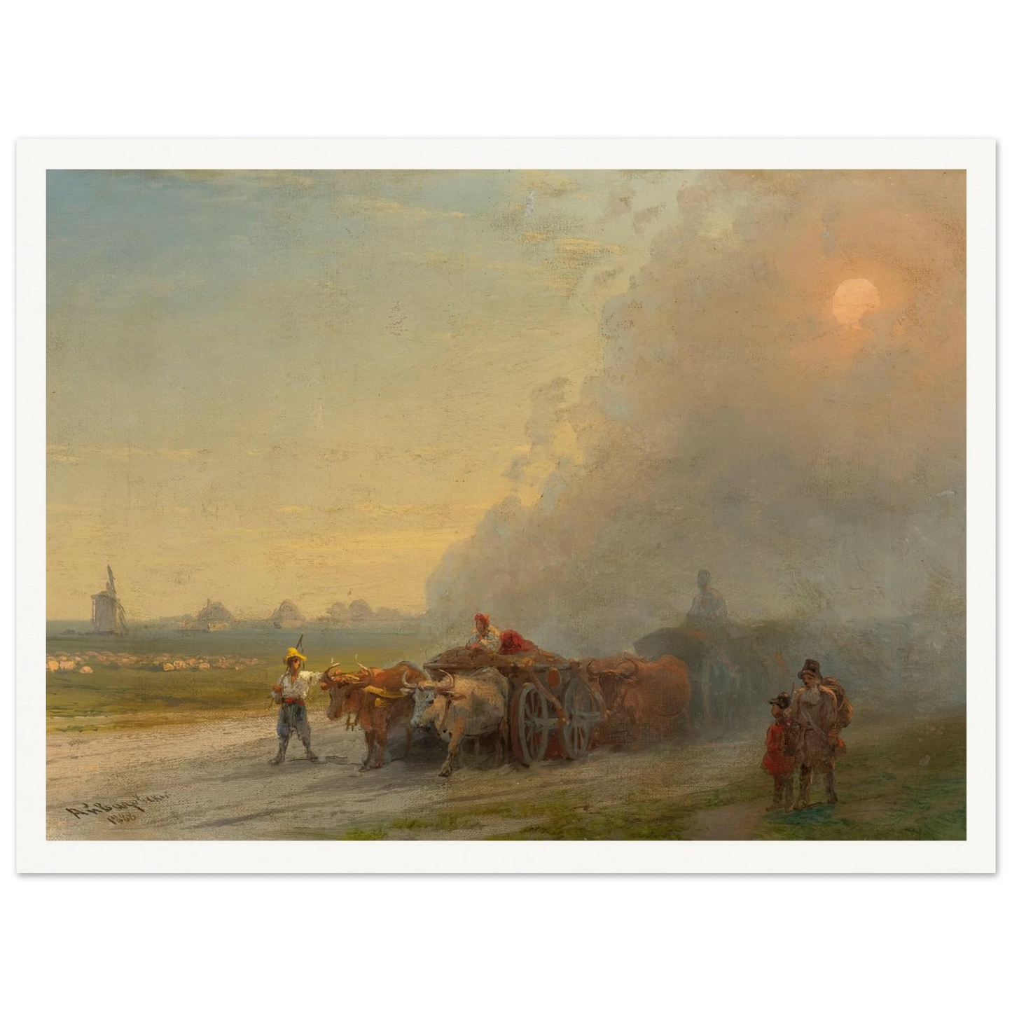 Ox-Carts In The Ukrainian Steppe (1888) Art Print | Ivan Konstantinovich Aivazovsky-Quipham Collections