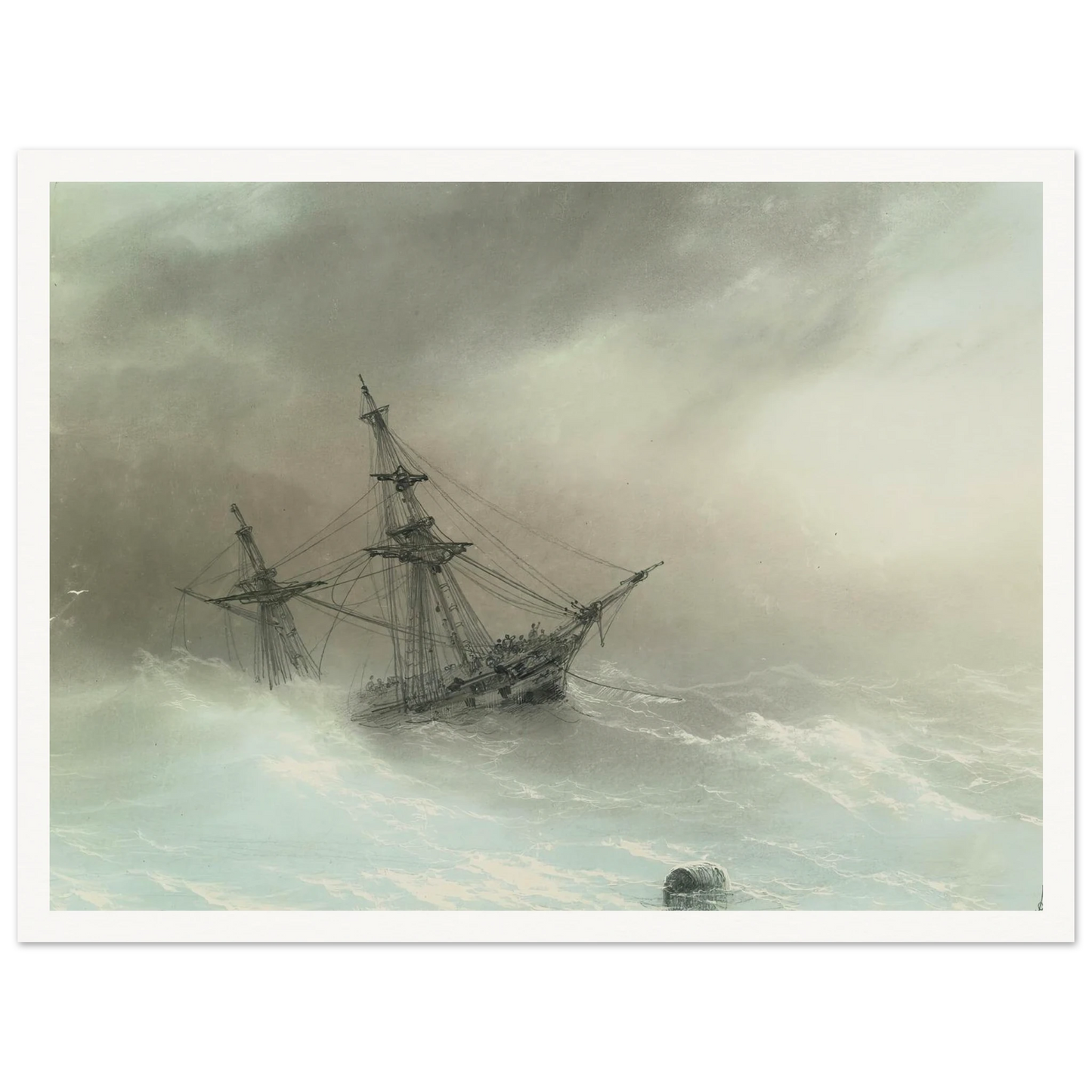 Ship In A Stormy Sea (1888) Art Print | Ivan Konstantinovich Aivazovsky-Quipham Collections