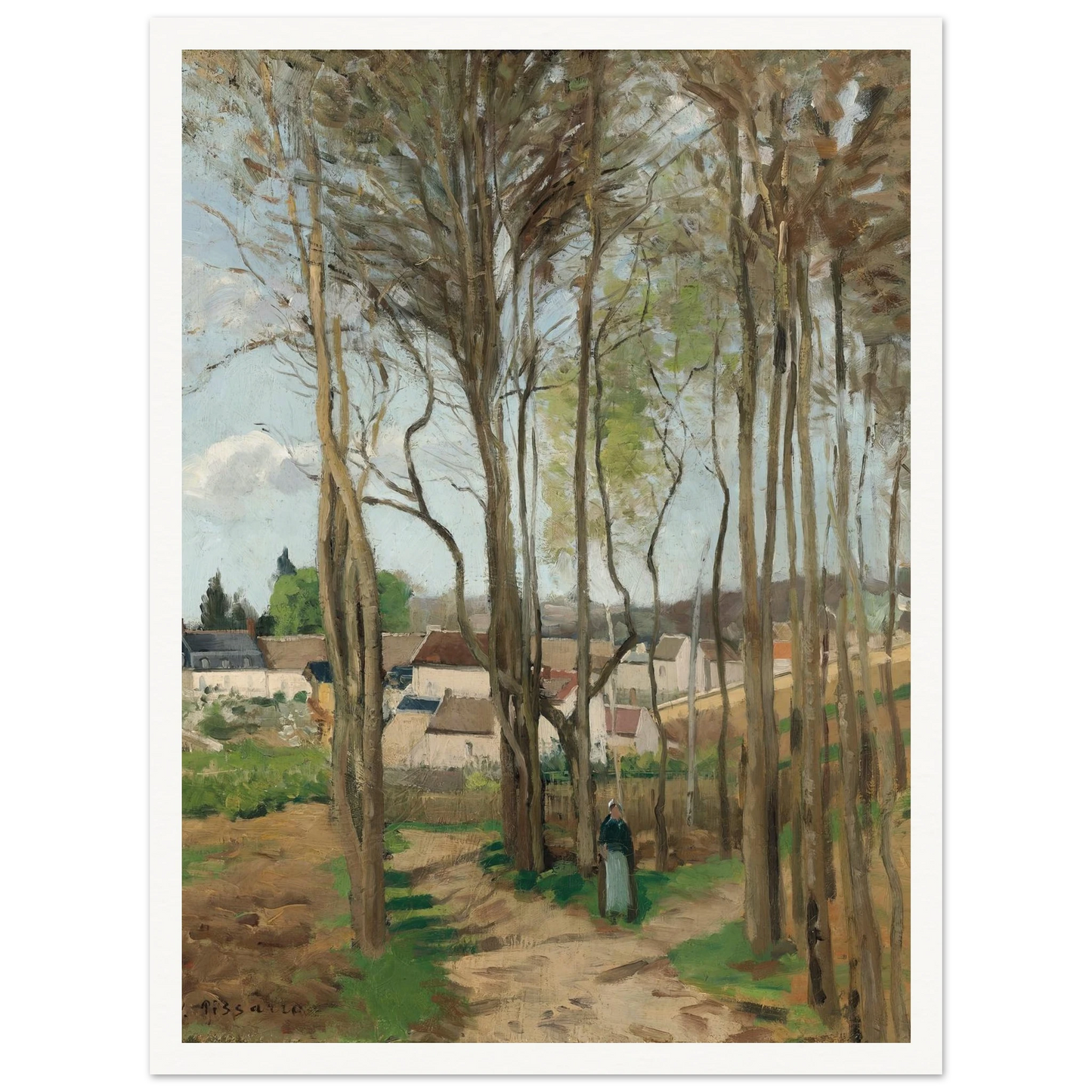 Le village à travers les arbres (circa 1869) Art Print | Camille Pissarro-Quipham Collections