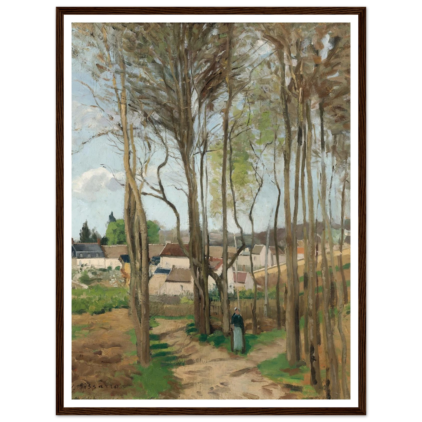 Le village à travers les arbres (circa 1869) Art Print | Camille Pissarro-Quipham Collections