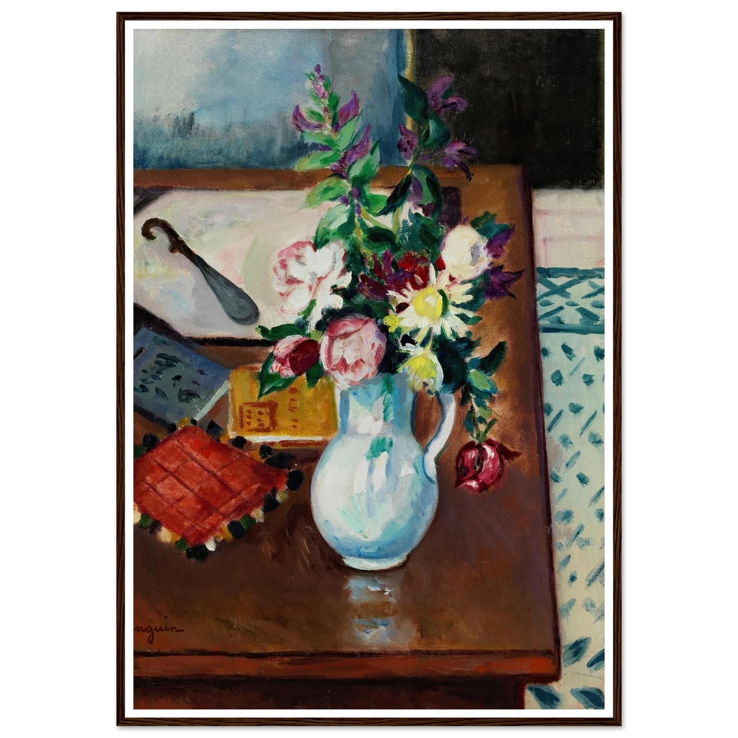 Coin de table, fleurs roses Art Print | Henri Manguin-Quipham Collections