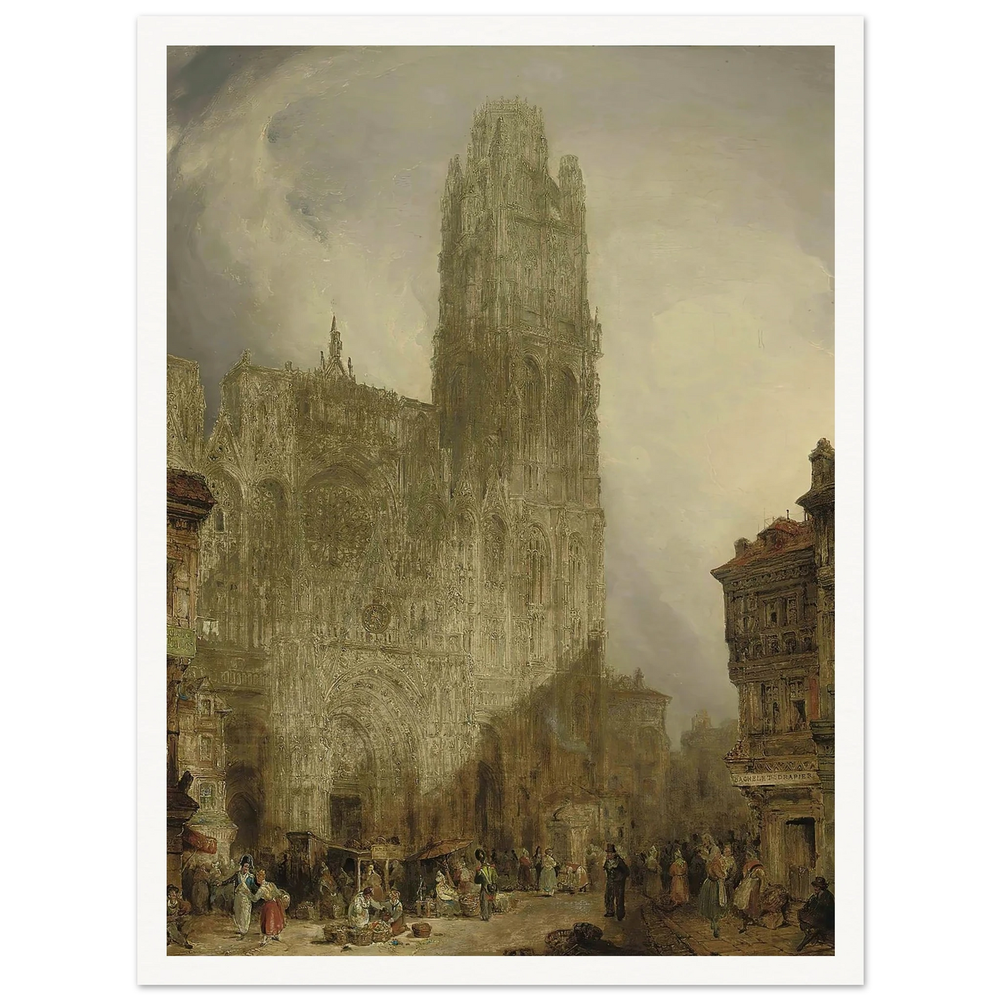 West front of Notre Dame Cathedral, Rouen (1825) Art Print | David Roberts-Quipham Collections