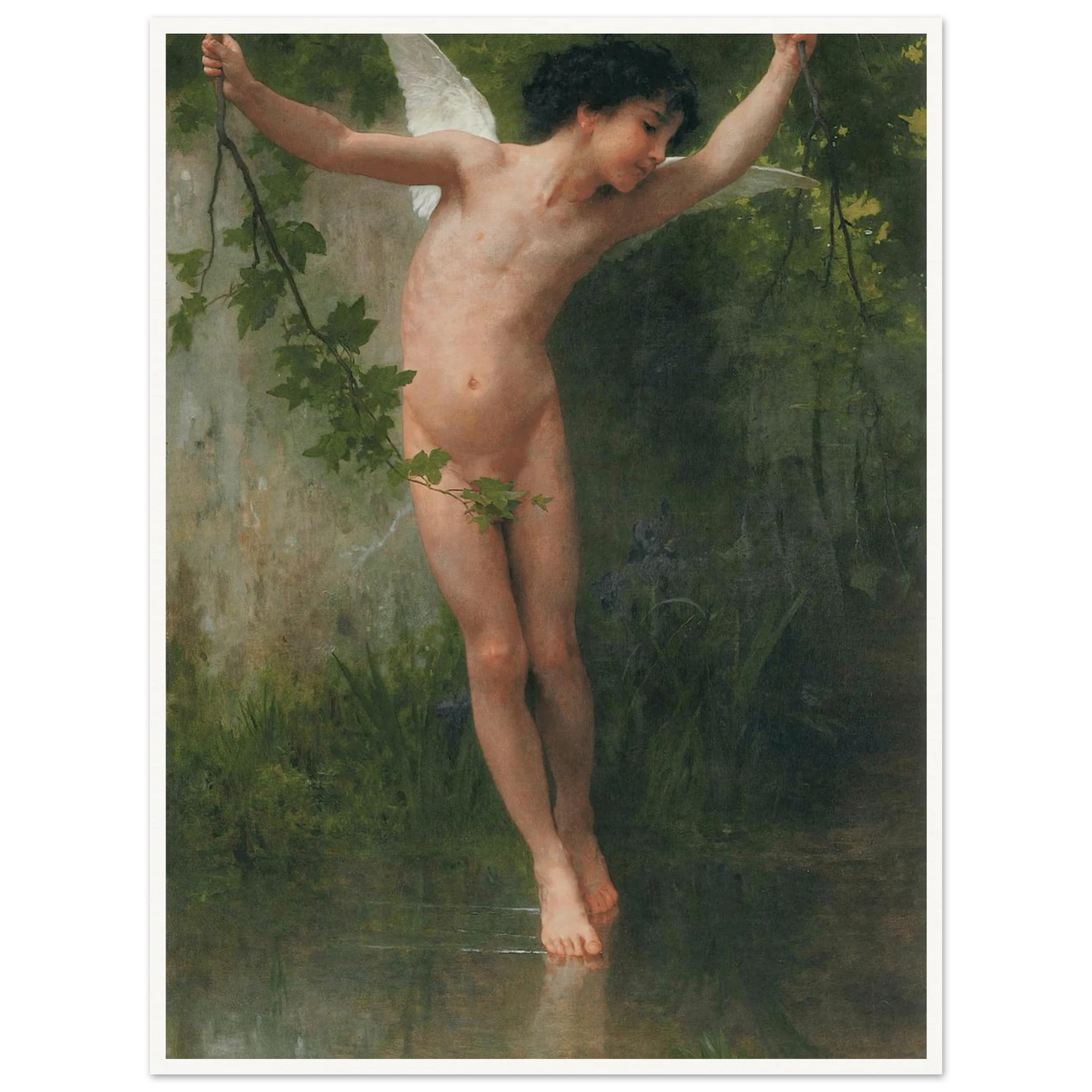 Cupid flying over water (1900) Art Print | William Bouguereau-Quipham Collections