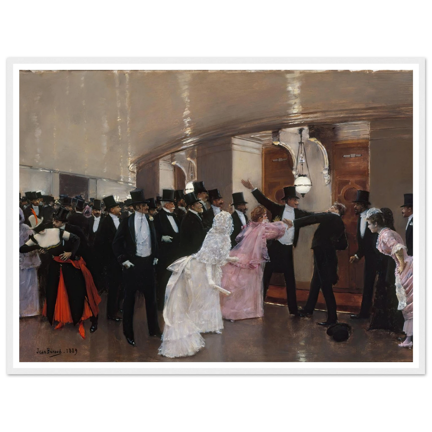 Altercation dans les couloirs de l’Opéra (1889) Art Print | Jean Beraud-Quipham Collections