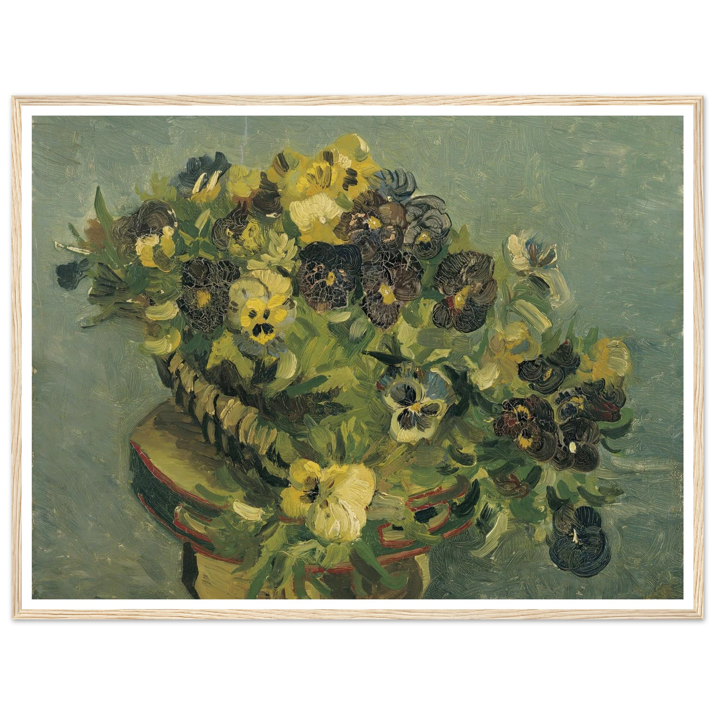 Basket of pansies on a small table (1887) Art Print | Vincent van Gogh-Quipham Collections
