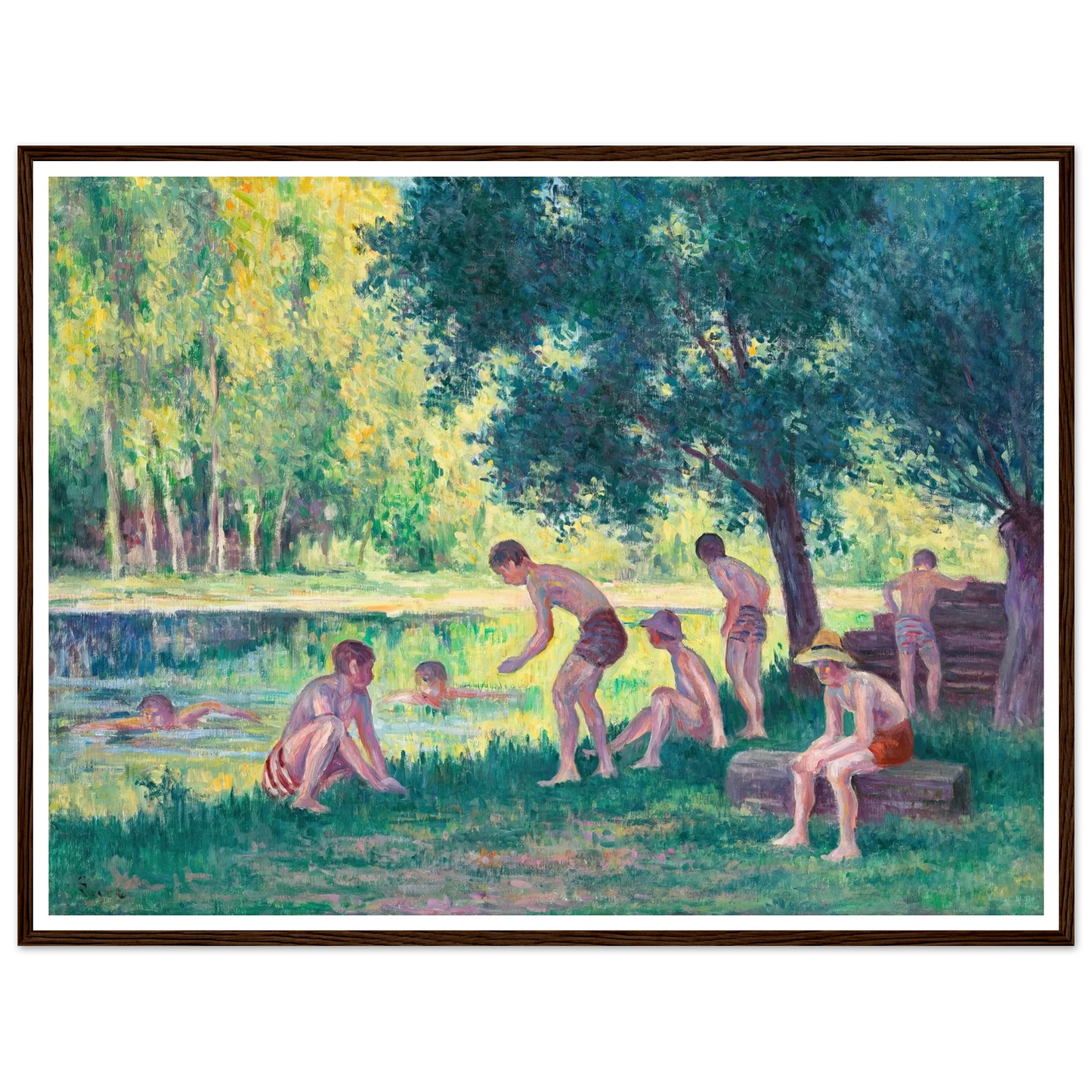 Baignade dans la cure (1908) Art Print | Maximilien Luce-Quipham Collections