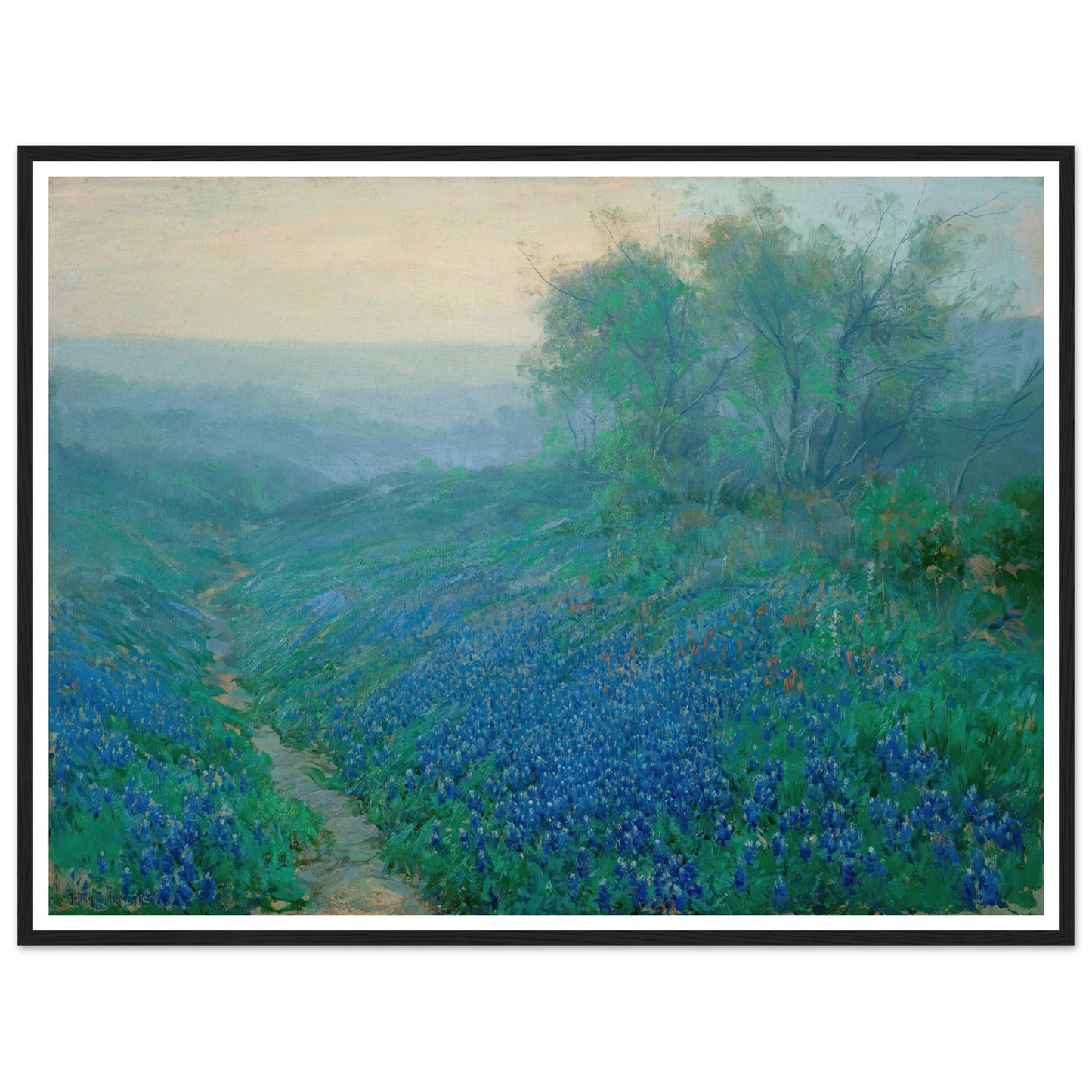 Bluebonnets at Dawn, North of San Antonio (1915) Art Print | Julian Onderdonk-Quipham Collections