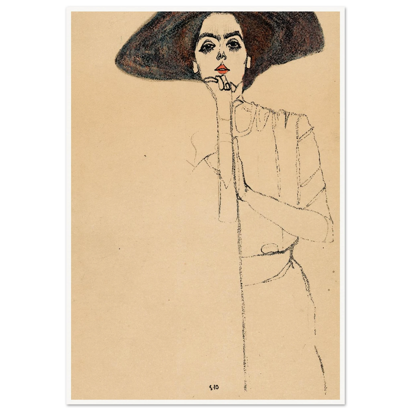 Frauenbildnis II Art Print | Egon Schiele-Quipham Collections