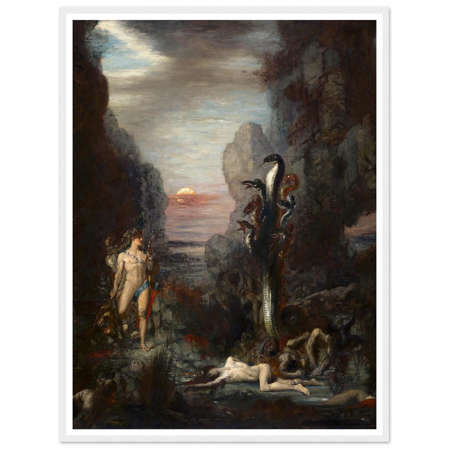 Hercules and The Lernaean Hydra (1875) Art Print | Gustave Moreau-Quipham Collections