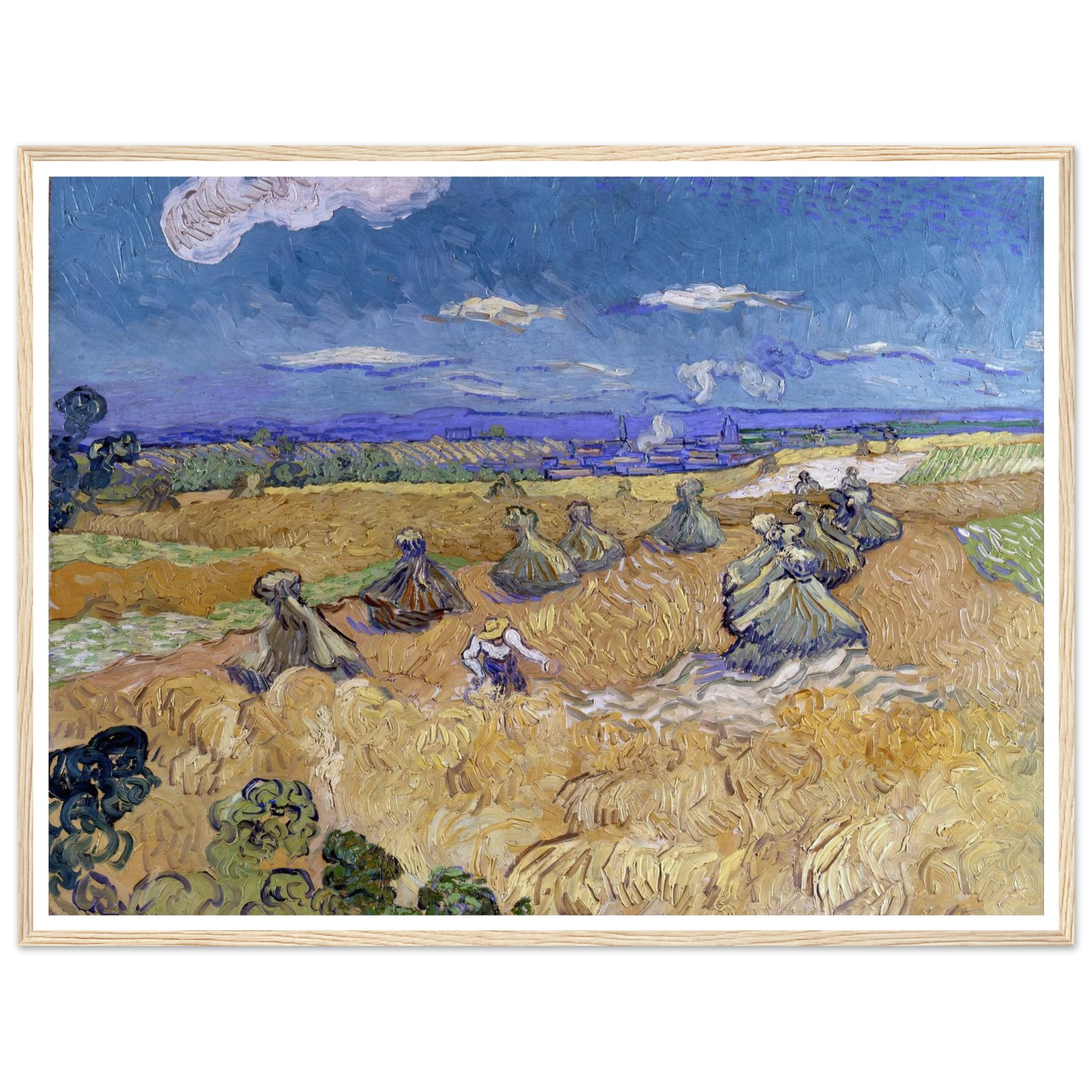 Wheat Fields with Reaper, Auvers Art Print | Vincent van Gogh-Quipham Collections