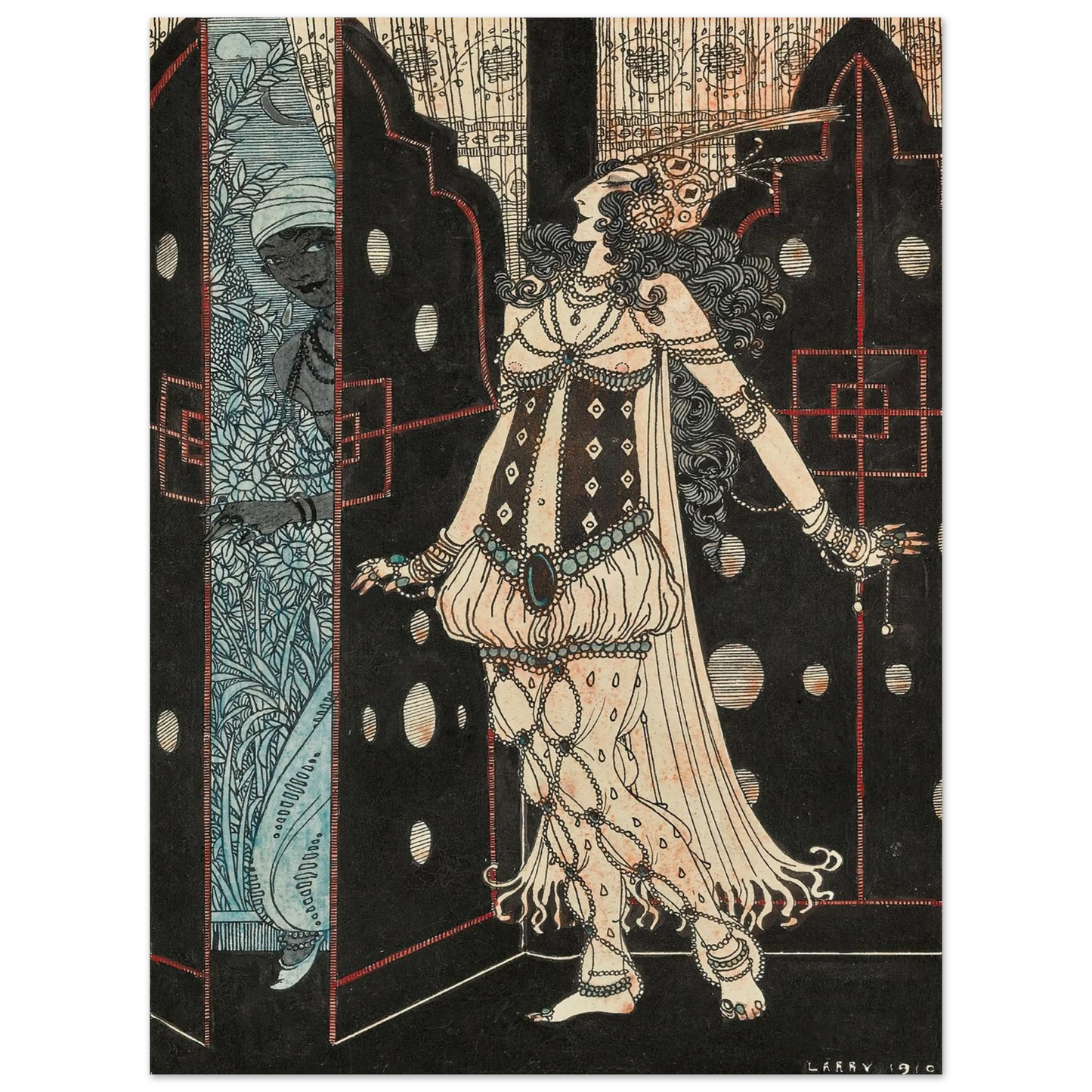 Ida Rubinstein and Vaslav Nijinsky in Scheherazade (1910) Art Print | George Barbier-Quipham Collections