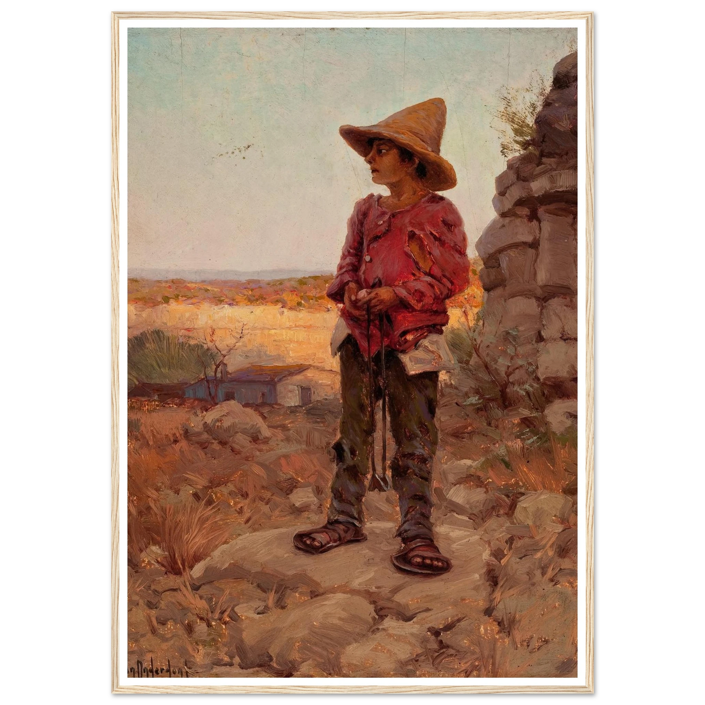 Goat Herder at the San Antonio Quarry (1909) Art Print | Julian Onderdonk-Quipham Collections