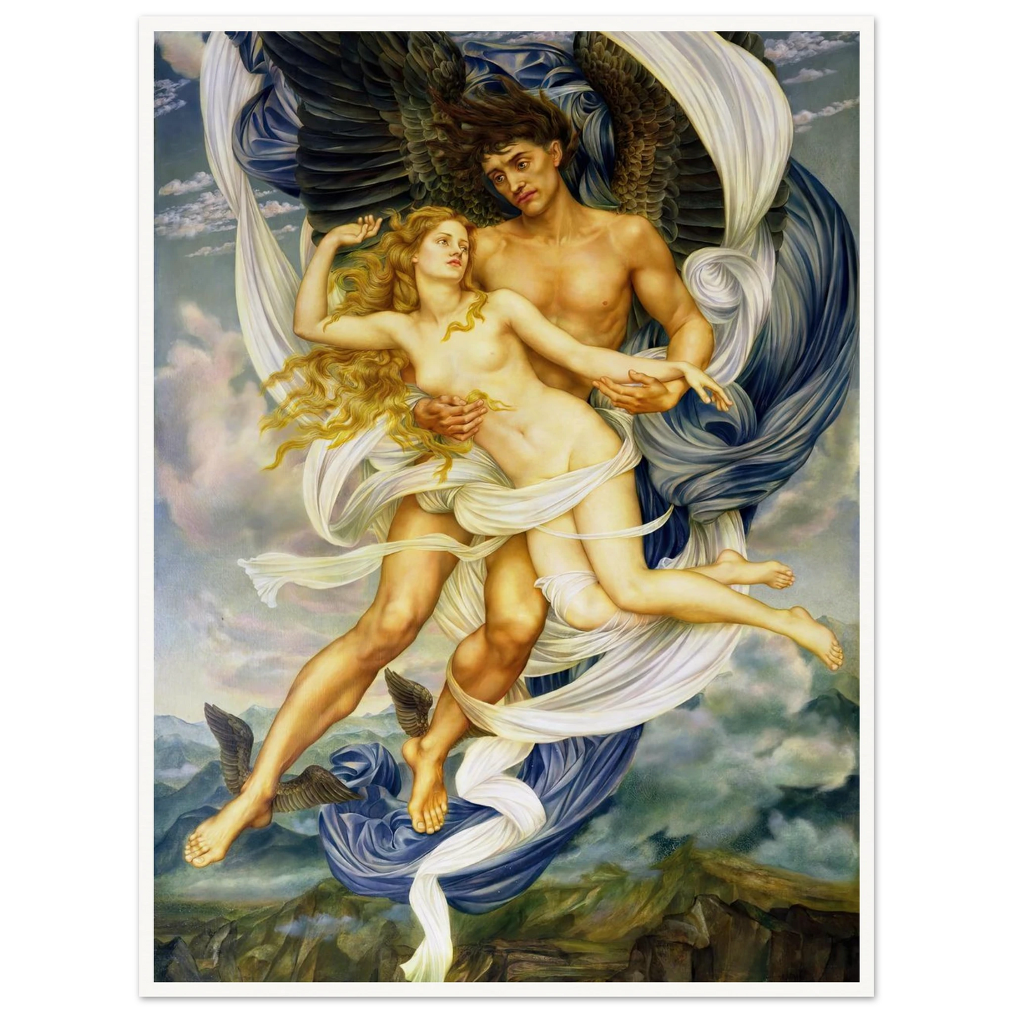 Boreas and Oreithyia (circa 1896) Art Print | Evelyn de Morgan-Quipham Collections