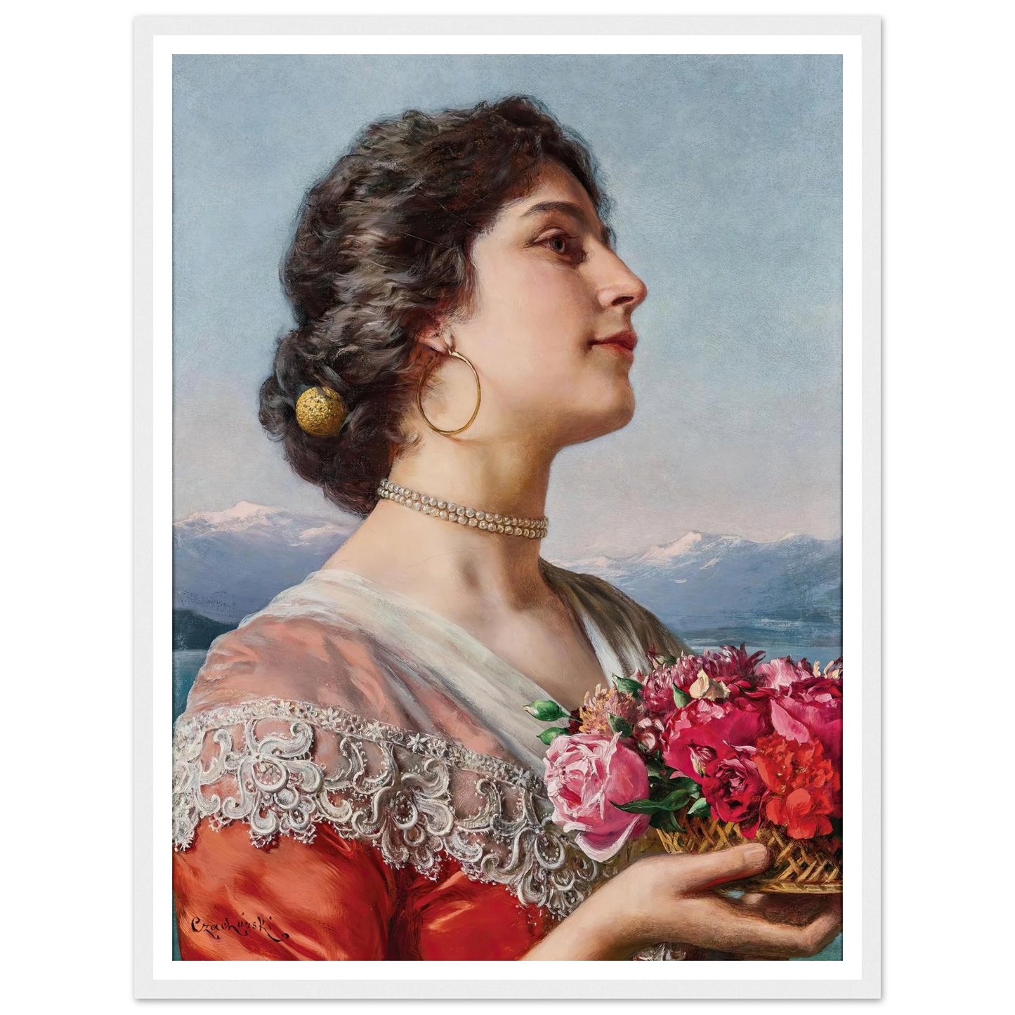 Young flower seller Art Print | Wladyslaw Czachorski-Quipham Collections