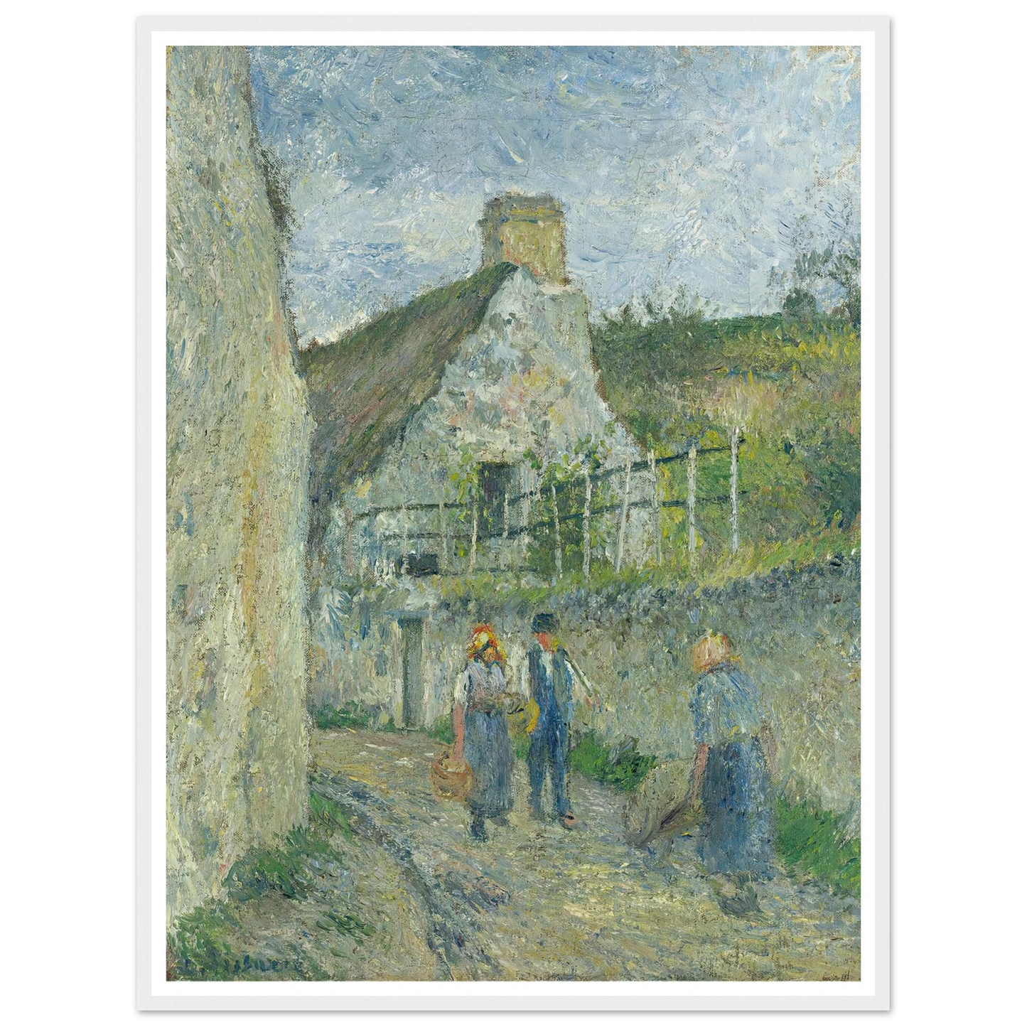 Rue Des Roches Au Valhermeil, Auvers Sur Oise (1880) Art Print | Camille Pissarro-Quipham Collections