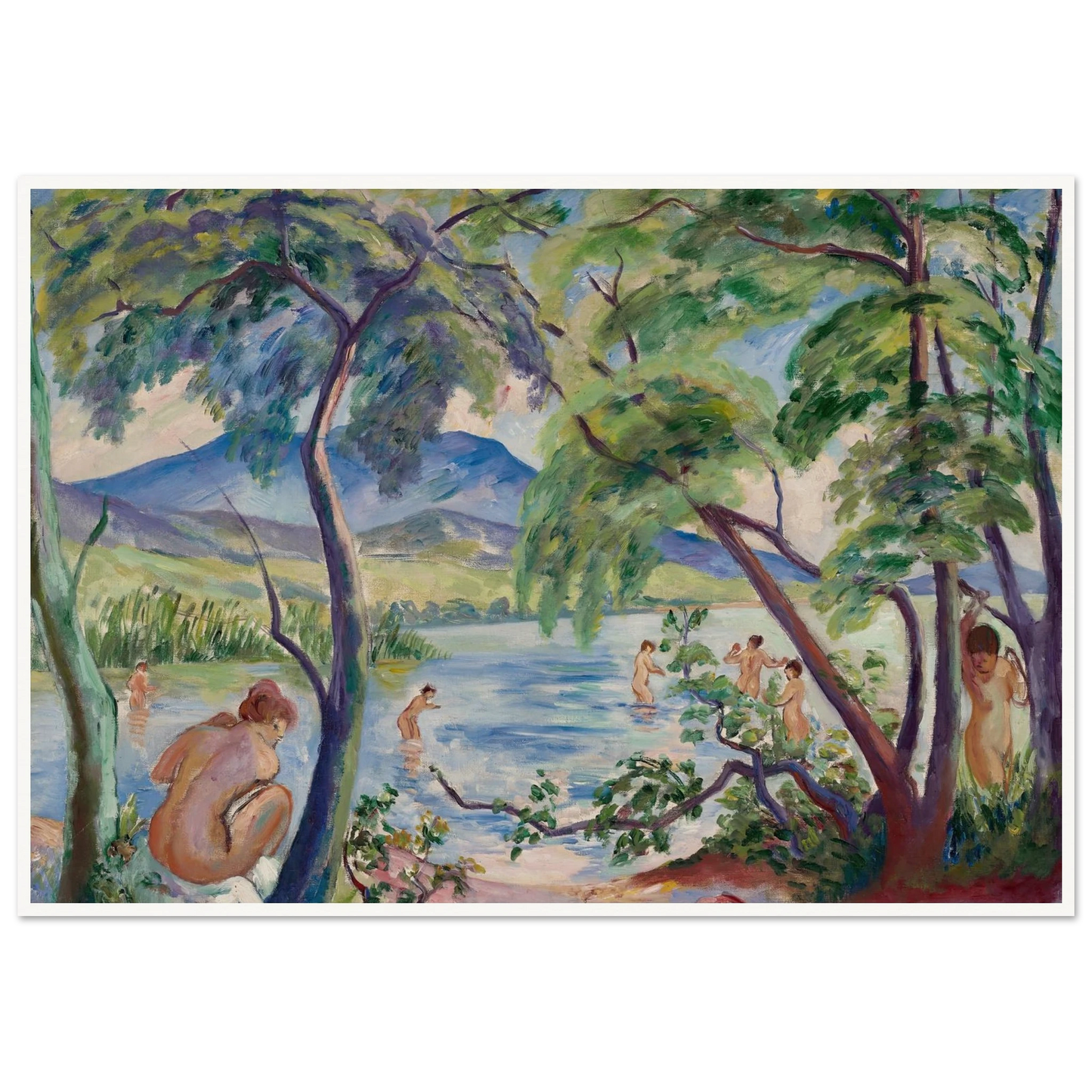 Paysage aux baigneuses, Colombier (1917) Art Print | Henri Manguin-Quipham Collections