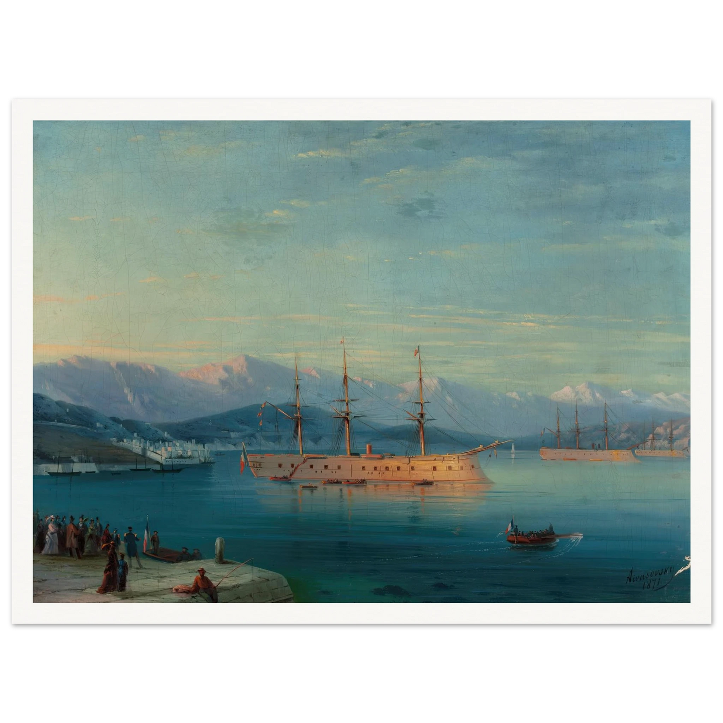 French Ships Departing the Black Sea (1871) Art Print | Ivan Konstantinovich Aivazovsky-Quipham Collections