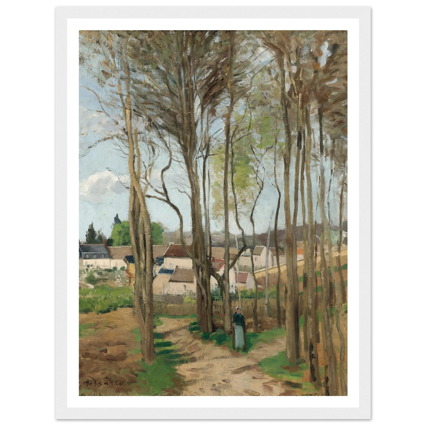 Le village à travers les arbres (circa 1869) Art Print | Camille Pissarro-Quipham Collections