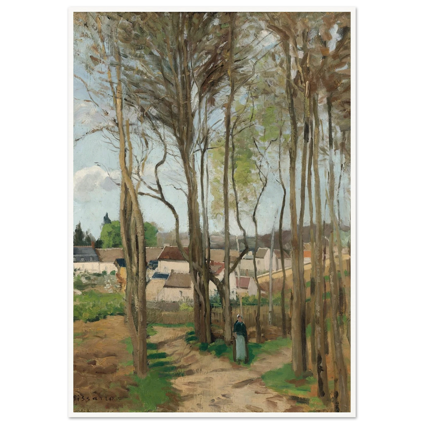 Le village à travers les arbres (circa 1869) Art Print | Camille Pissarro-Quipham Collections