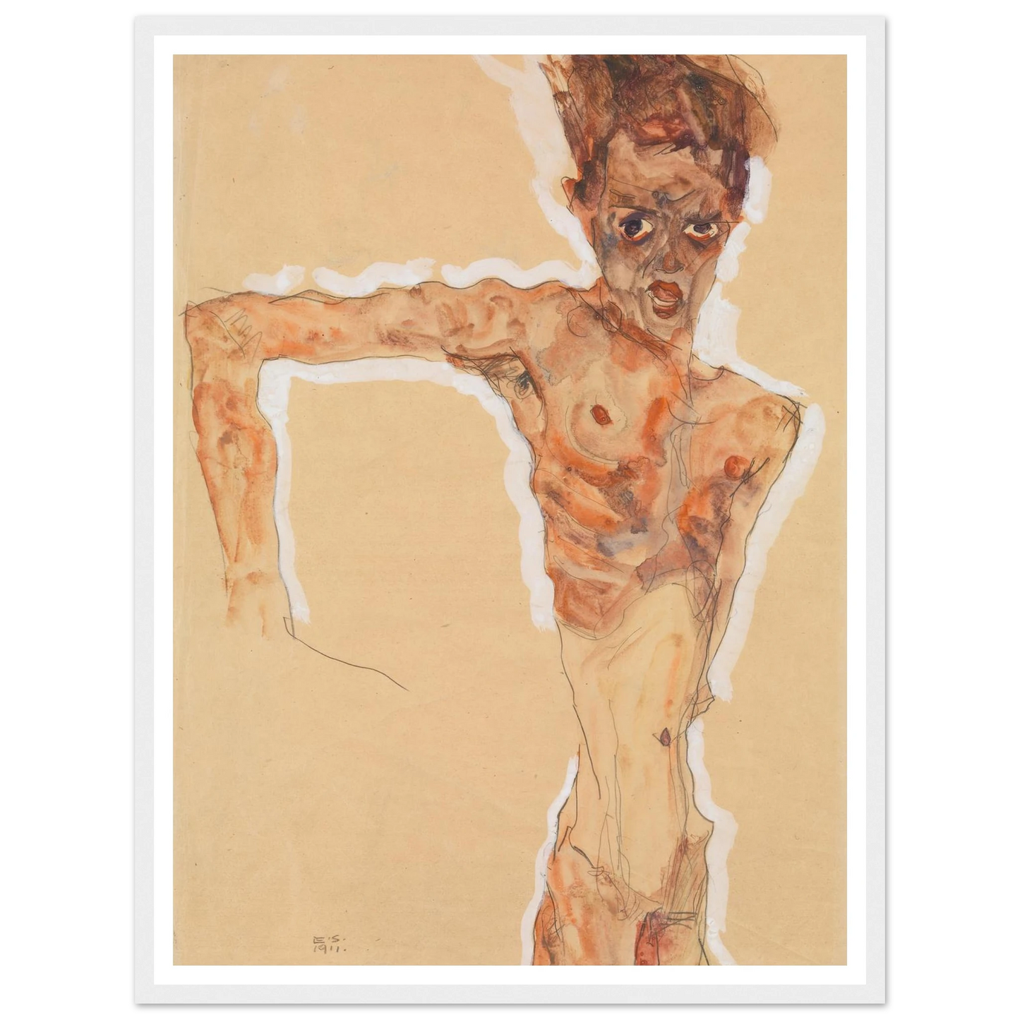 Self-Portrait (1911) Art Print | Egon Schiele-Quipham Collections