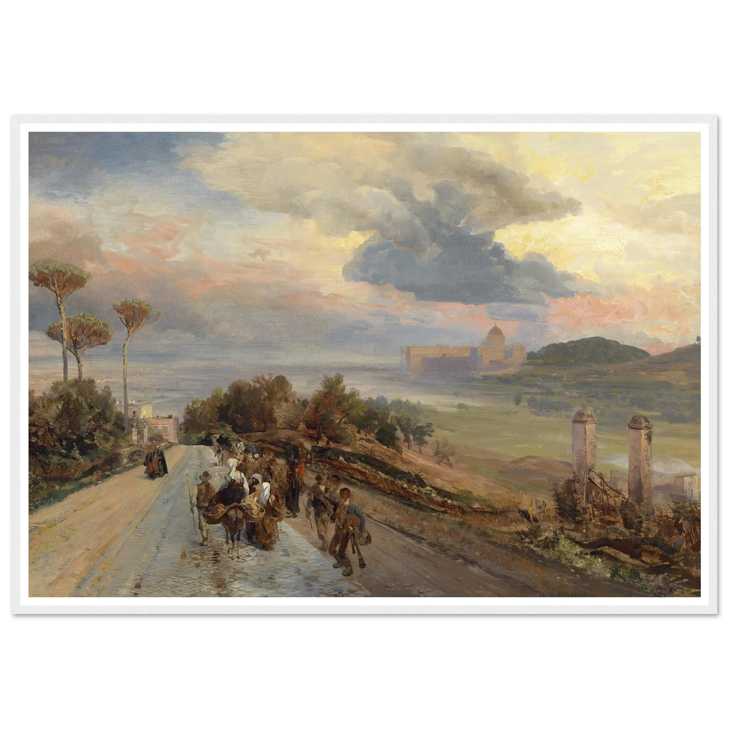 Via Cassia bei Rom (1878) Art Print | Oswald Achenbach-Quipham Collections