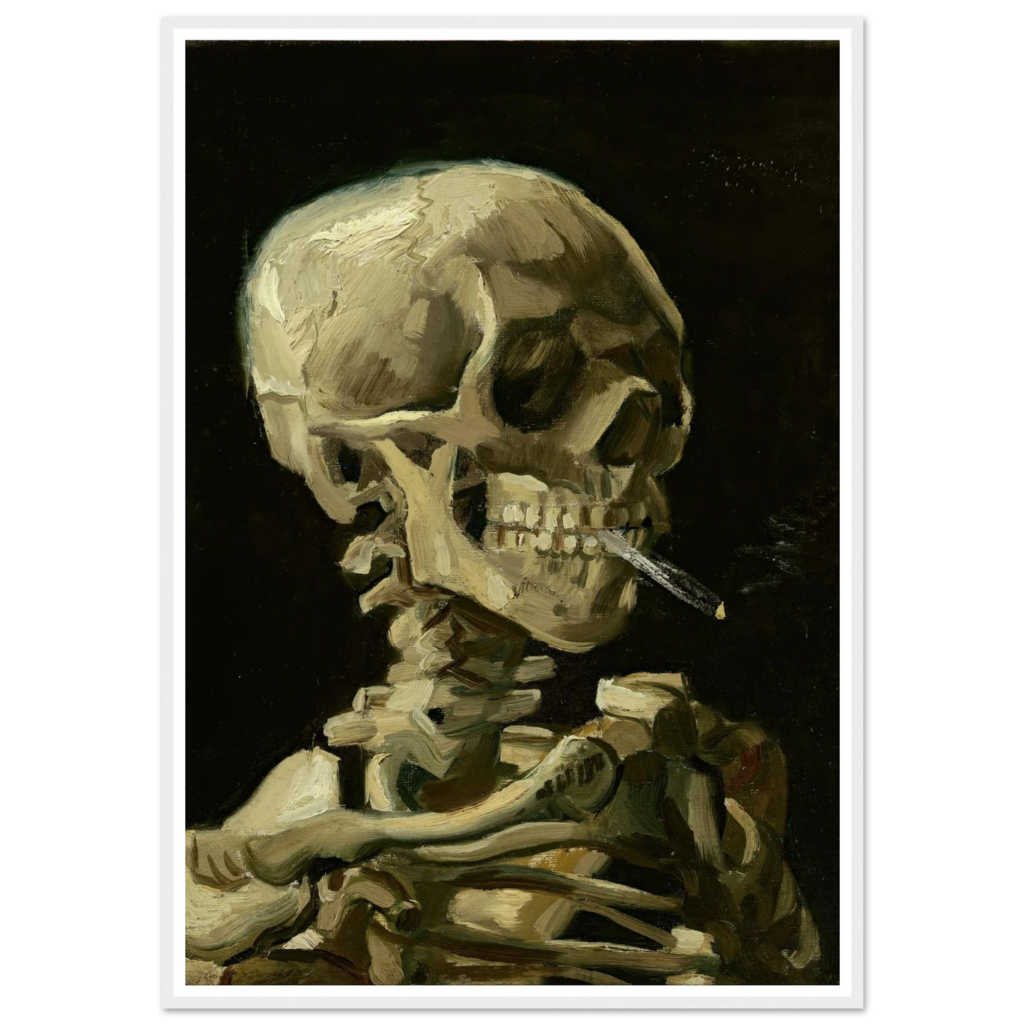 Head Of A Skeleton With A Burning Cigarette Art Print | Vincent van Gogh-Quipham Collections
