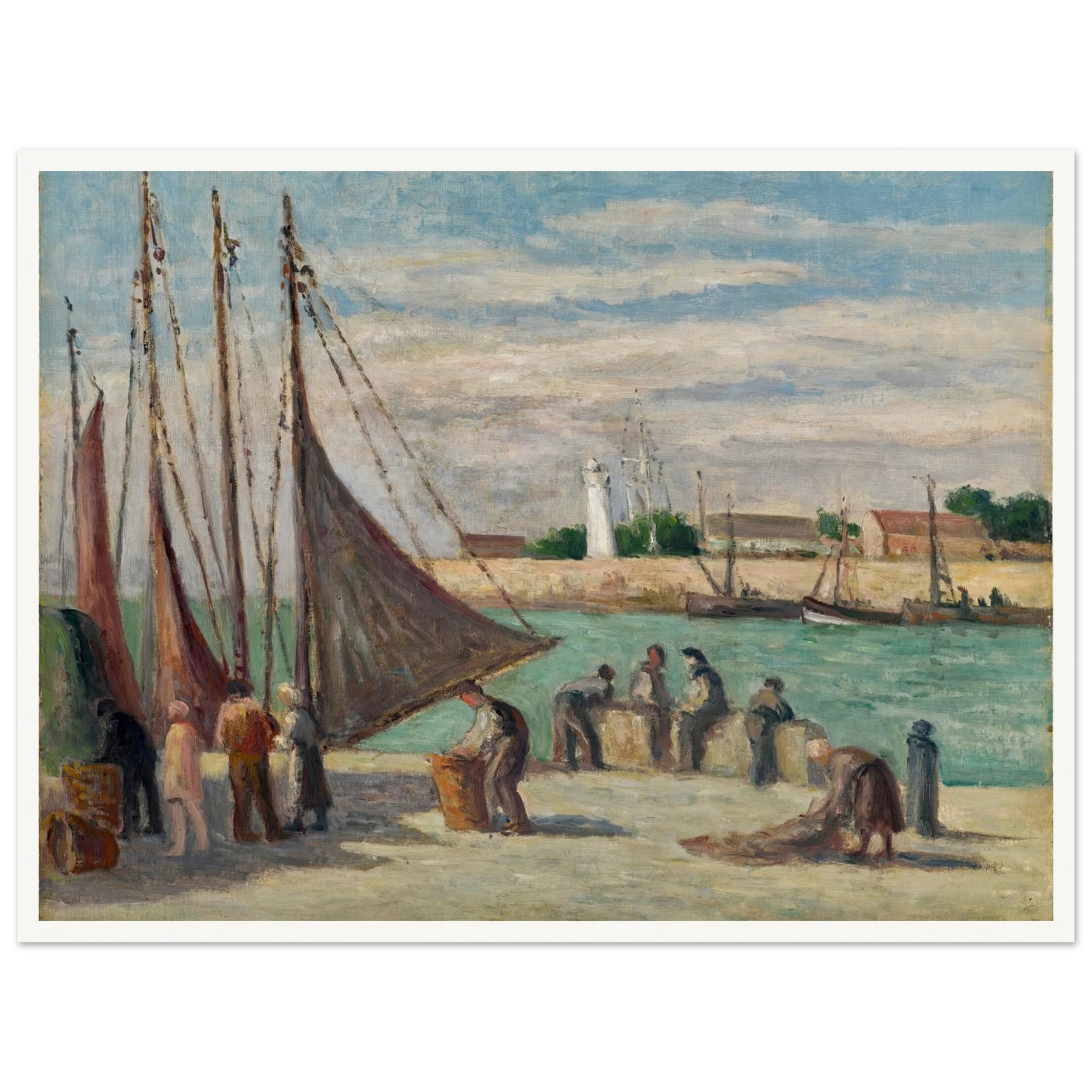 Honfleur, Sur le Quai Art Print | Maximilien Luce-Quipham Collections