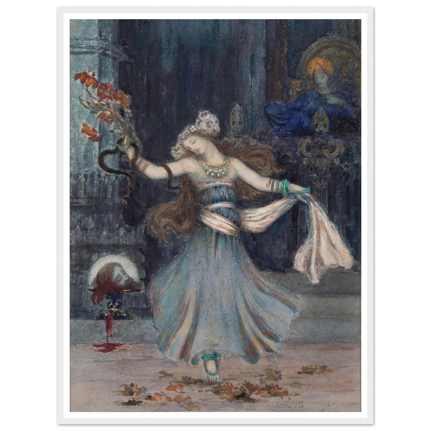 Salomé Dancing Before the Head of St. John the Baptist (mid to late 19th century) Art Print | Gustave Moreau-Quipham Collections