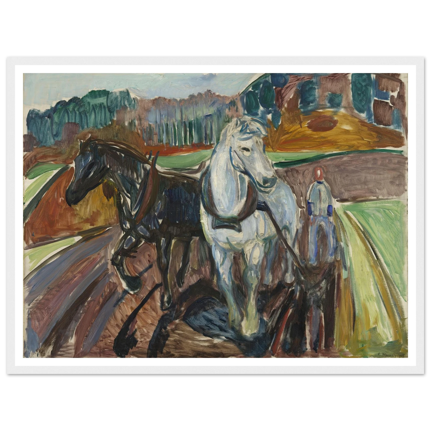 Autumn Ploughing (1919) Art Print | Edvard Munch-Quipham Collections