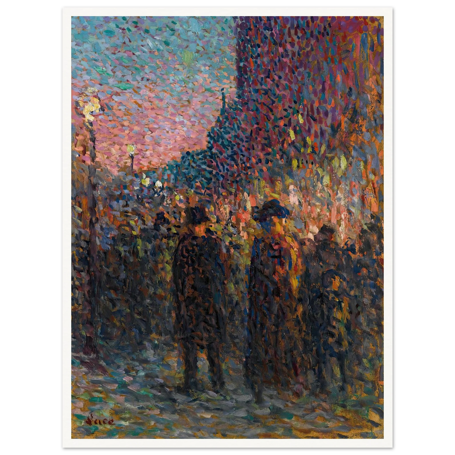 Paris, Les Boulevards, La Nuit (circa 1893) Art Print | Maximilien Luce-Quipham Collections