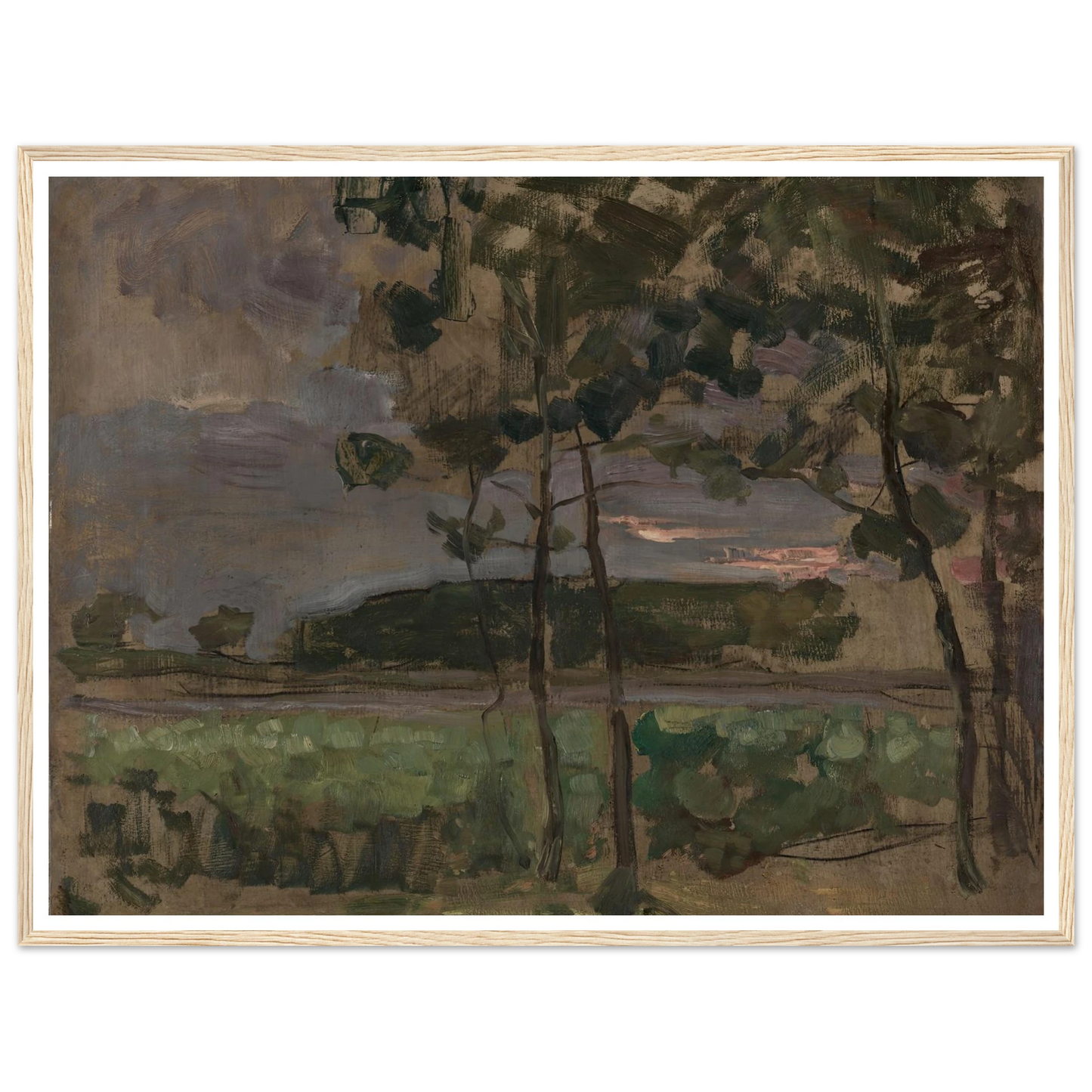 Field with Young Trees in the Foreground (c. 1907) Art Print | Piet Mondrian-Quipham Collections
