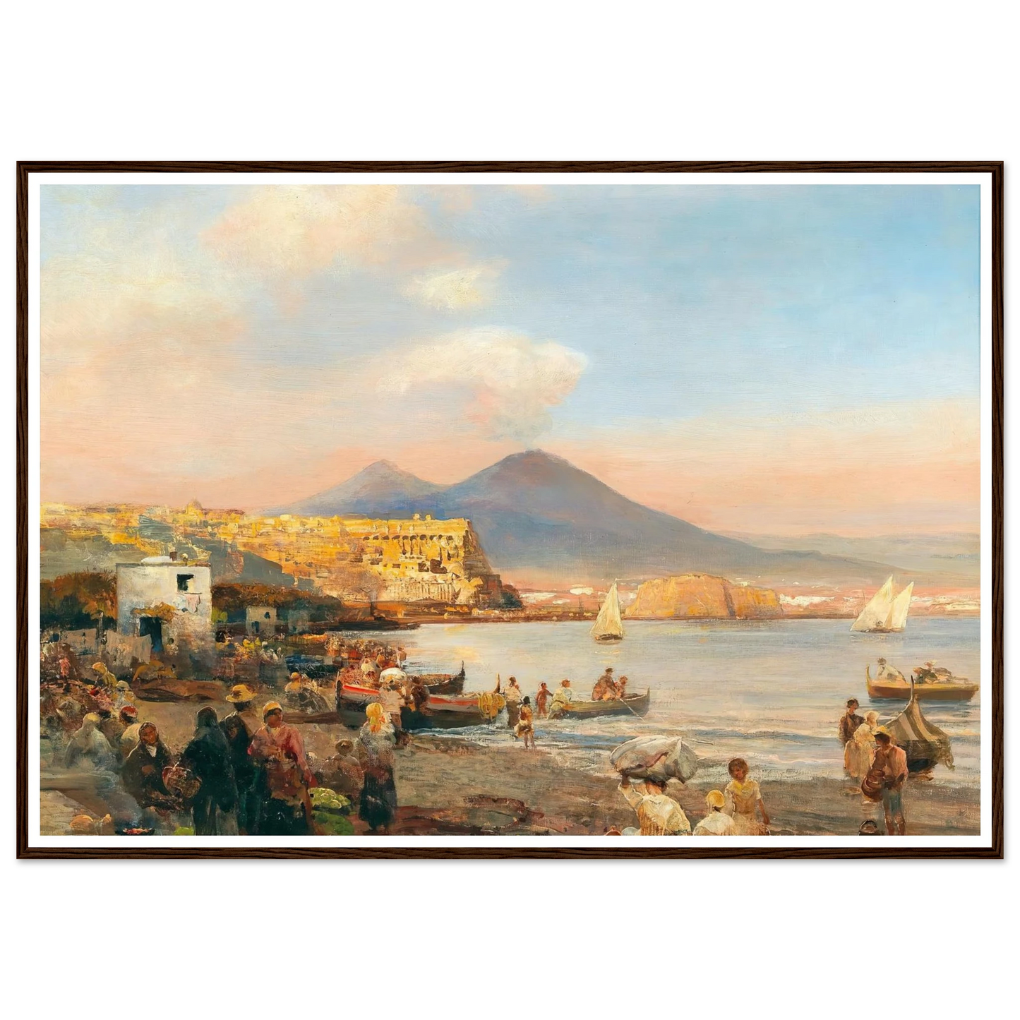Sunset In The Bay Of Naples Art Print | Oswald Achenbach-Quipham Collections