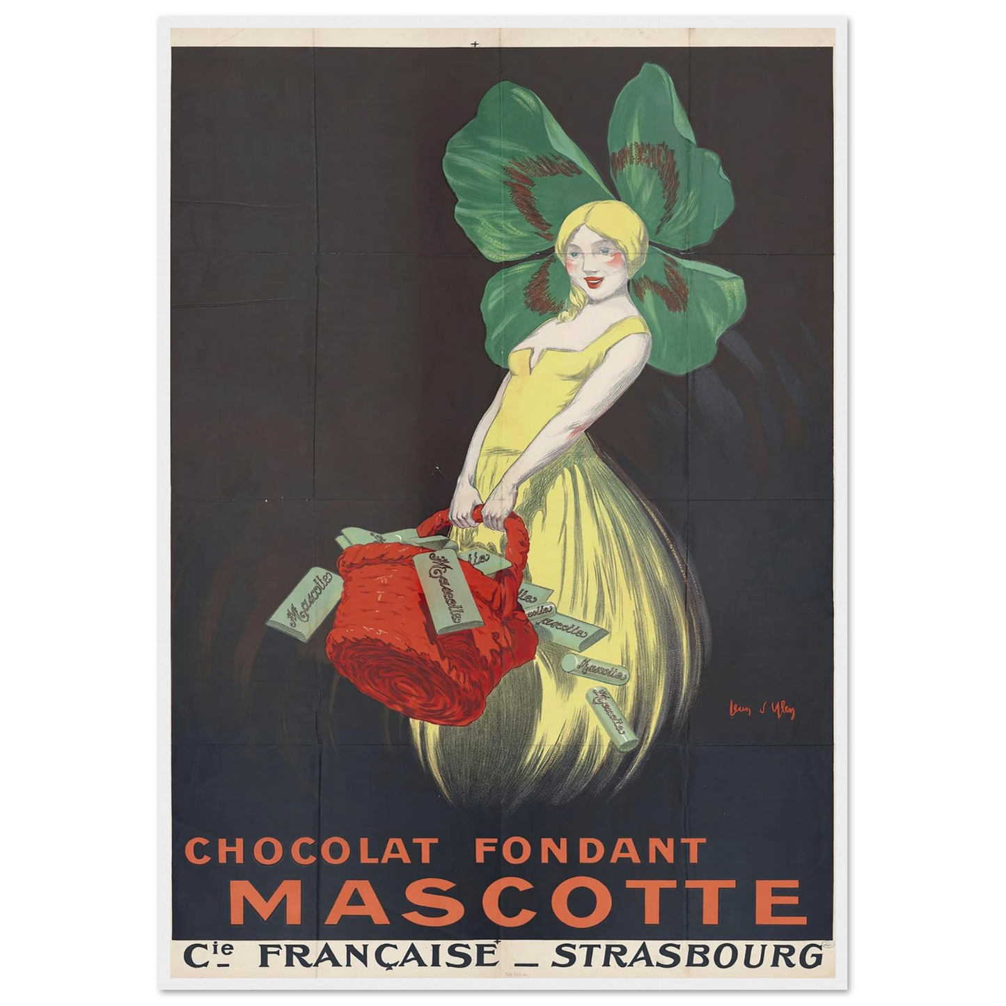 Chocolat fondant Mascotte. Compagnie française, Strasbourg (1920) Art Print | Jean Dylen-Quipham Collections