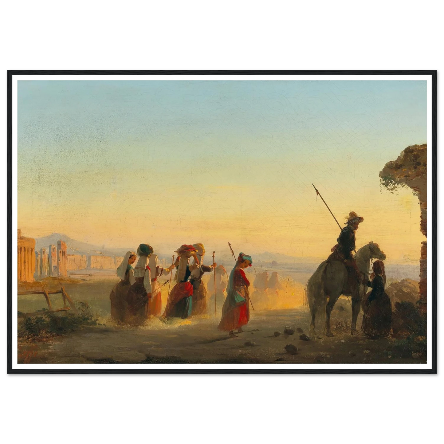Rome, the Via Appia at Dawn Art Print | Ippolito Caffi-Quipham Collections
