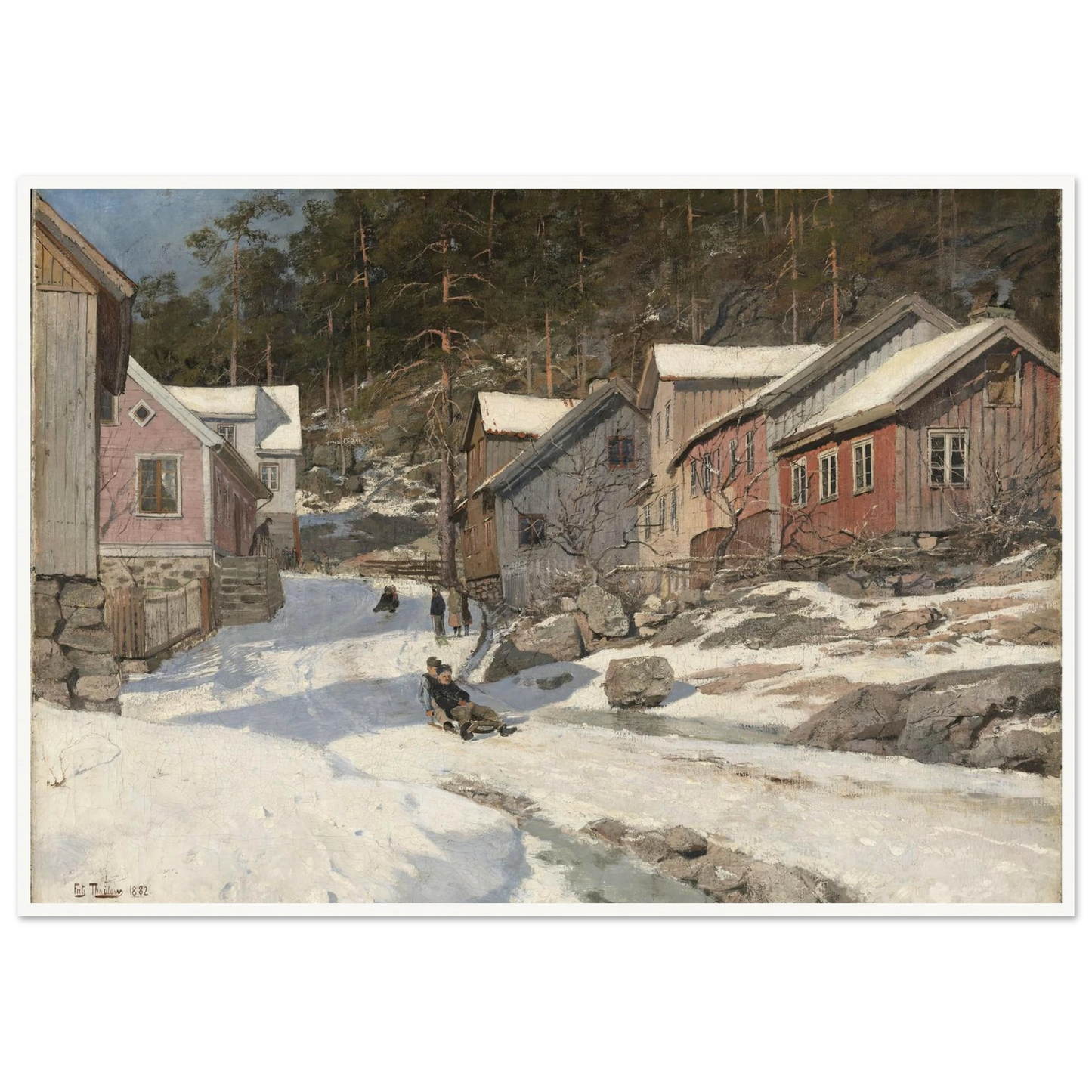 Street in Kragerø (1882) Art Print | Frits Thaulow-Quipham Collections