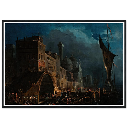 A Venetian Gala Night (1824-1838) Art Print | Ippolito Caffi-Quipham Collections