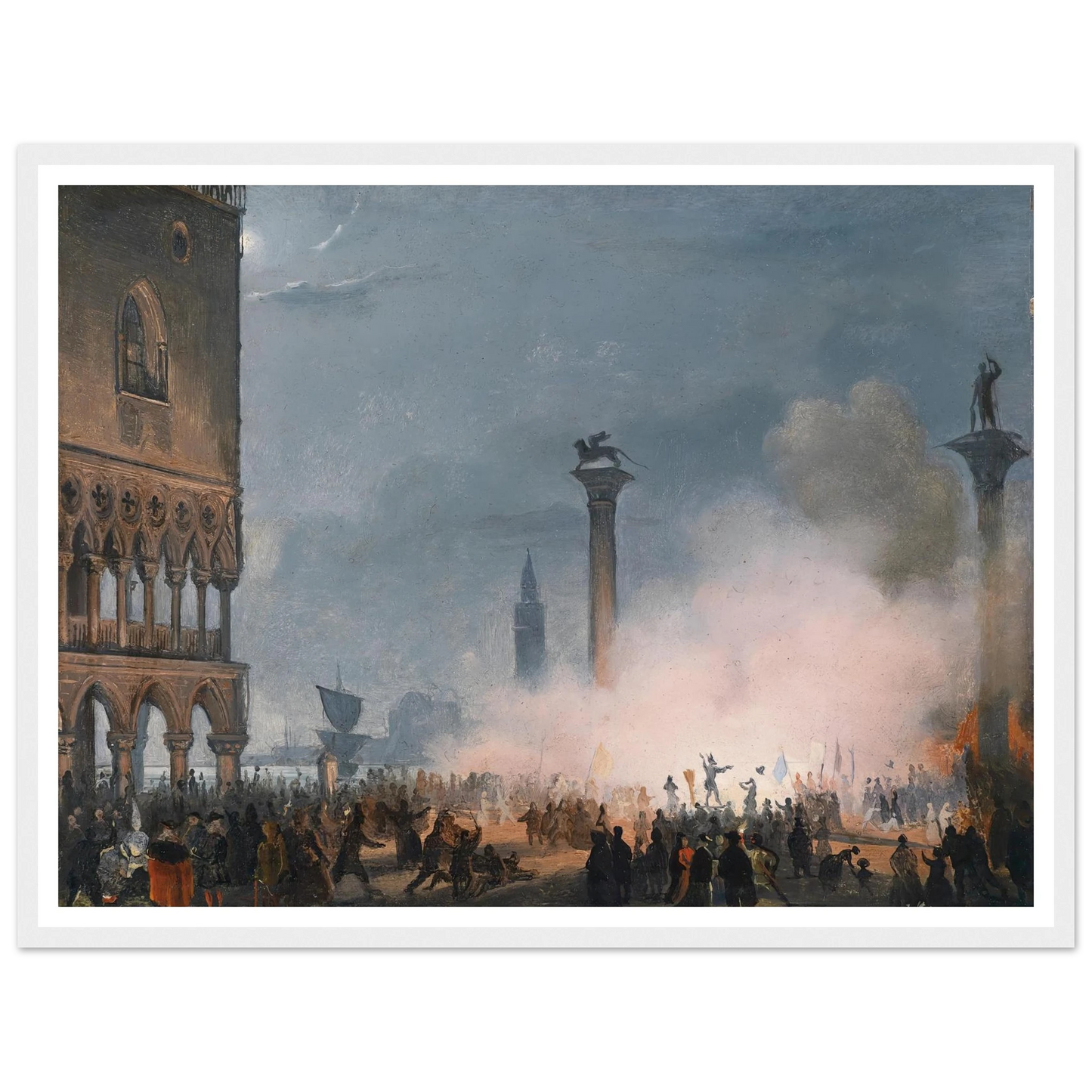 Venedi Piazzetta bei Nacht Art Print | Ippolito Caffi-Quipham Collections