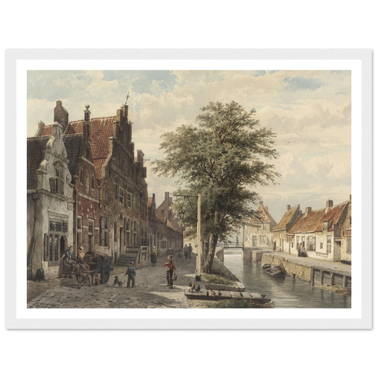 Gezicht op de gracht te Hasselt (1863) Art Print | Cornelis Springer-Quipham Collections